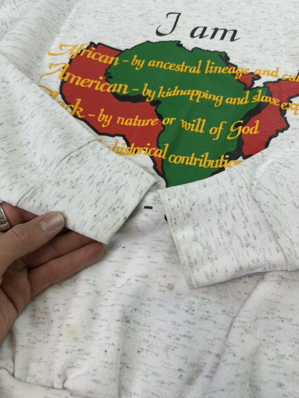 Vintage vintage 90s i am african american spellout crewneck xl Size US XL / EU 56 / 4 - 8 Thumbnail