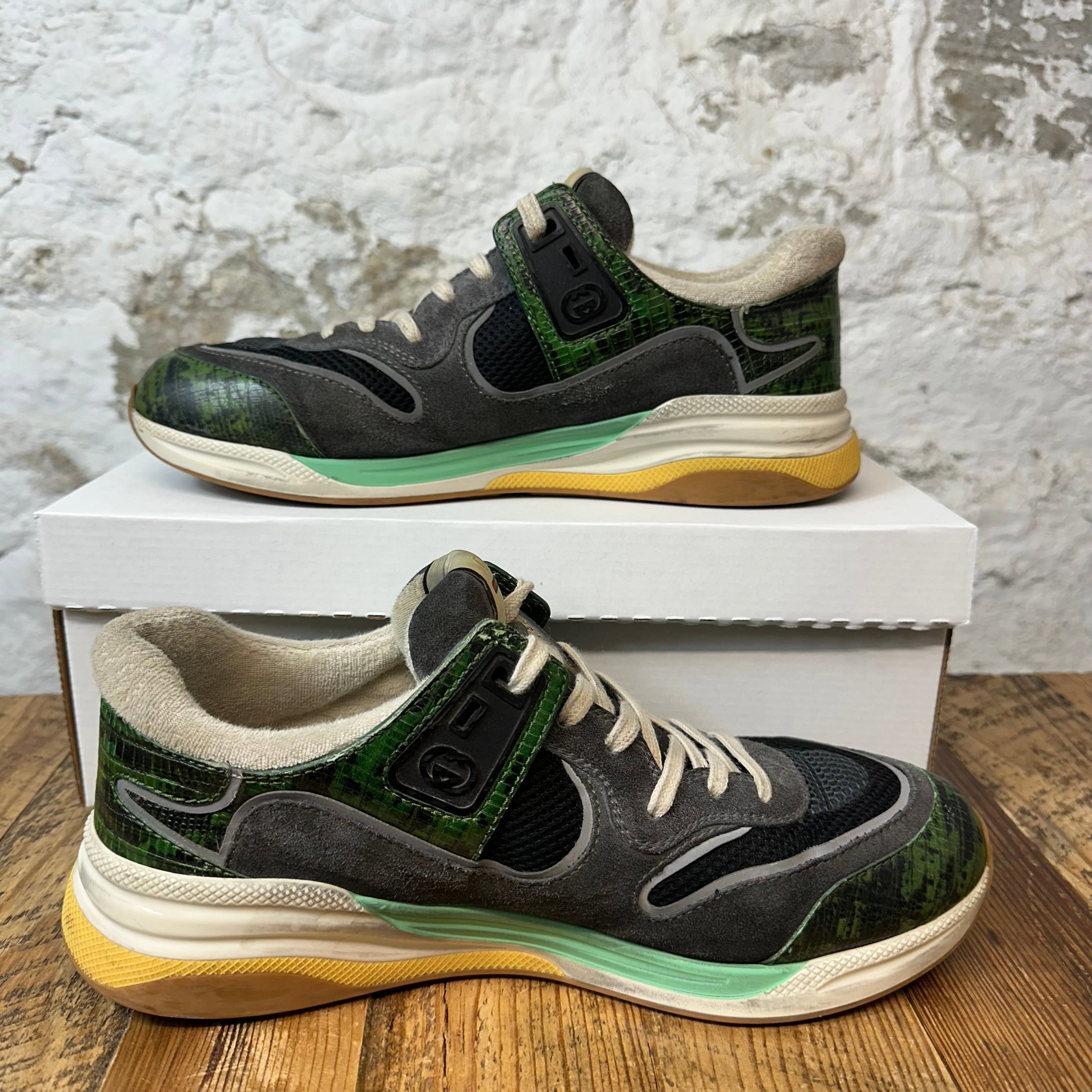 Gucci Gucci Ultrapace Green Gray Sneaker Sz 9.5 Size US 9.5 / EU 42-43 - 2 Thumbnail
