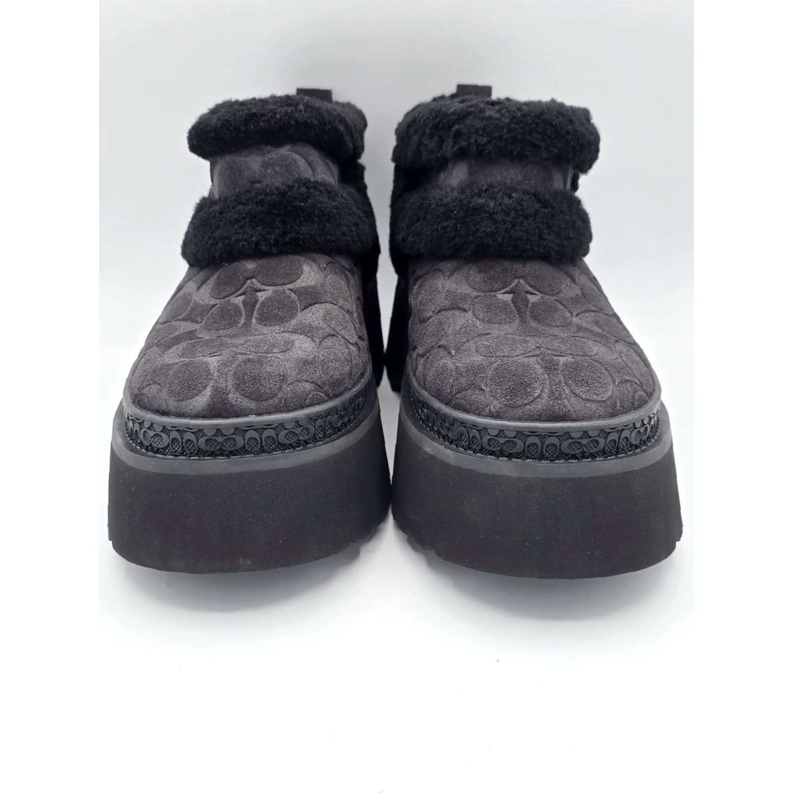 Coach Coach Boots Women Christina Shearling Bootie - Black Suede Sherpa Lined UGQ Sz 8B - 8B US - Coach Print Pattern Womens Boots Size US 6 / IT 36 - 2 Thumbnail