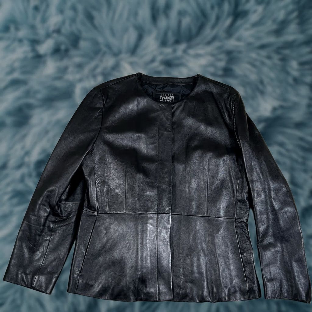 Vintage Wilsons Leather Pelle Studio Collarless Jacket Women Black Thinsulate Ultra Y2K XL Size XL / US 12-14 / IT 48-50 - 1 Thumbnail