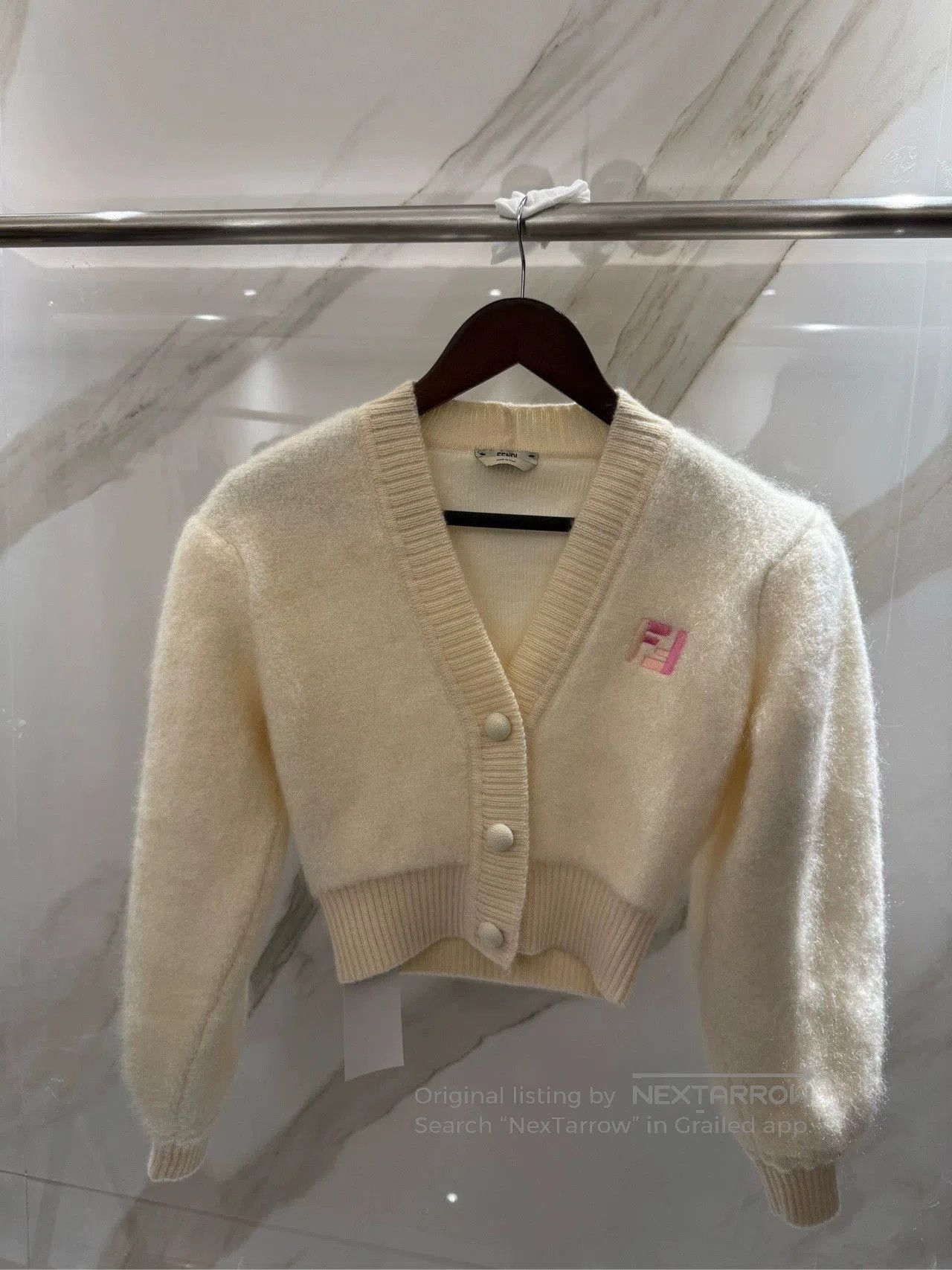 Fendi Fendi White Mohair Cardigan Size 36. Size US XS / EU 42 / 0 - 1 Thumbnail
