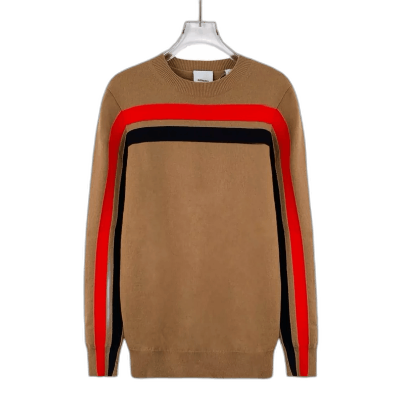 Burberry Brown Striped Wool Knit Sweater XS