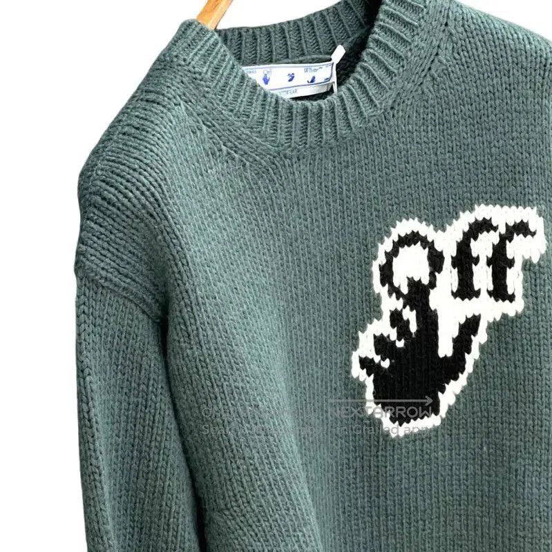 Off-White Off-White Green Wool Long Sleeve Pullover Sweater . Size US S / EU 44-46 / 1 - 5 Thumbnail