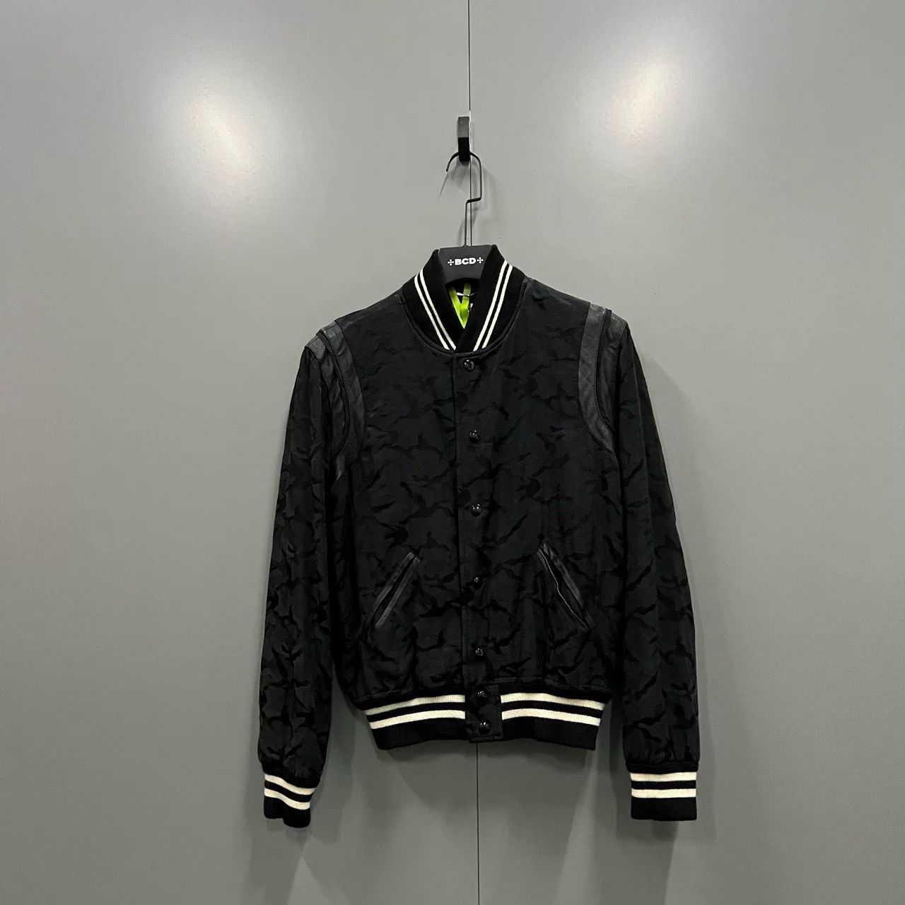 Saint Laurent Paris black patterned bomber jacket by Saint Laurent Size US L / EU 52-54 / 3 - 1 Thumbnail