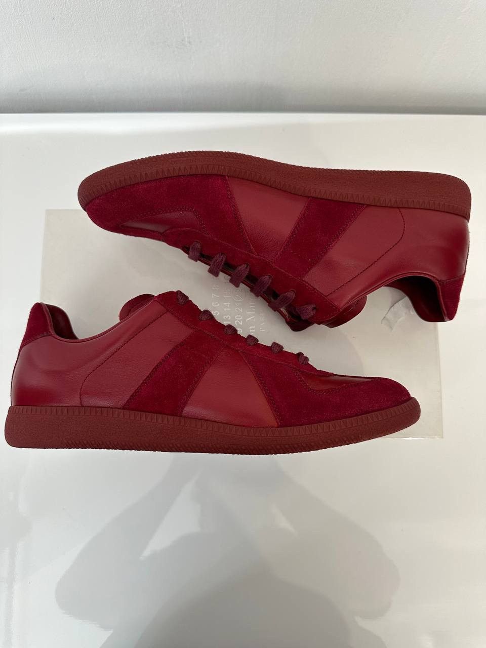 image of Maison Margiela Replica Burgundy German Army Trainers Shoes, Men's (Size 8)