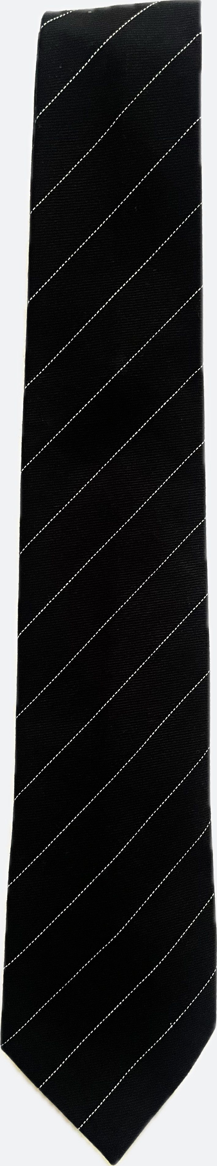 Other Handmade 7-Fold Tie – Black & White Cotton Pinstripes (3") Size ONE SIZE - 5 Thumbnail