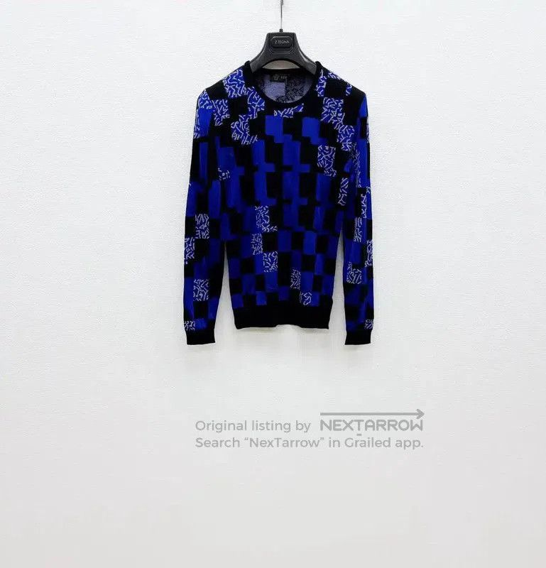 Versace Versace Men's Blue Wool Sweater Size M . Size US M / EU 48-50 / 2 - 1 Thumbnail