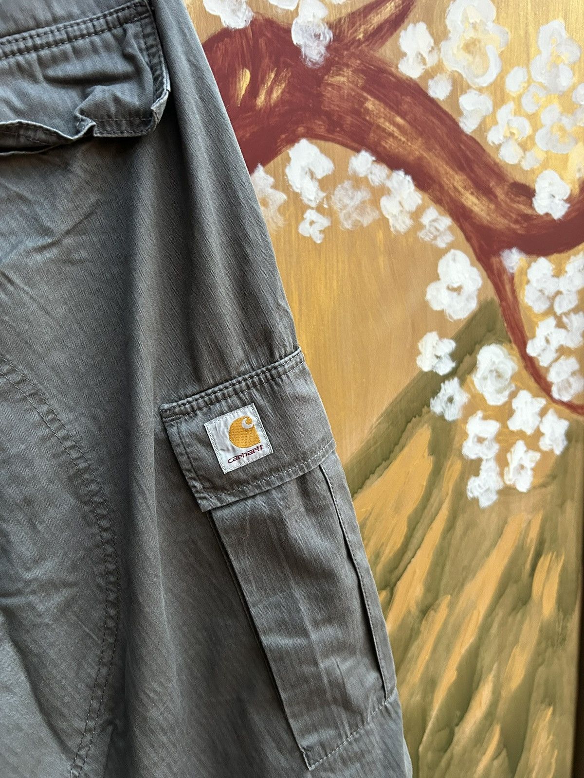 Carhartt Vintage Carhartt Cotton Twill Gray Cargo Pants Size 33x32 Size US 33 - 5 Thumbnail