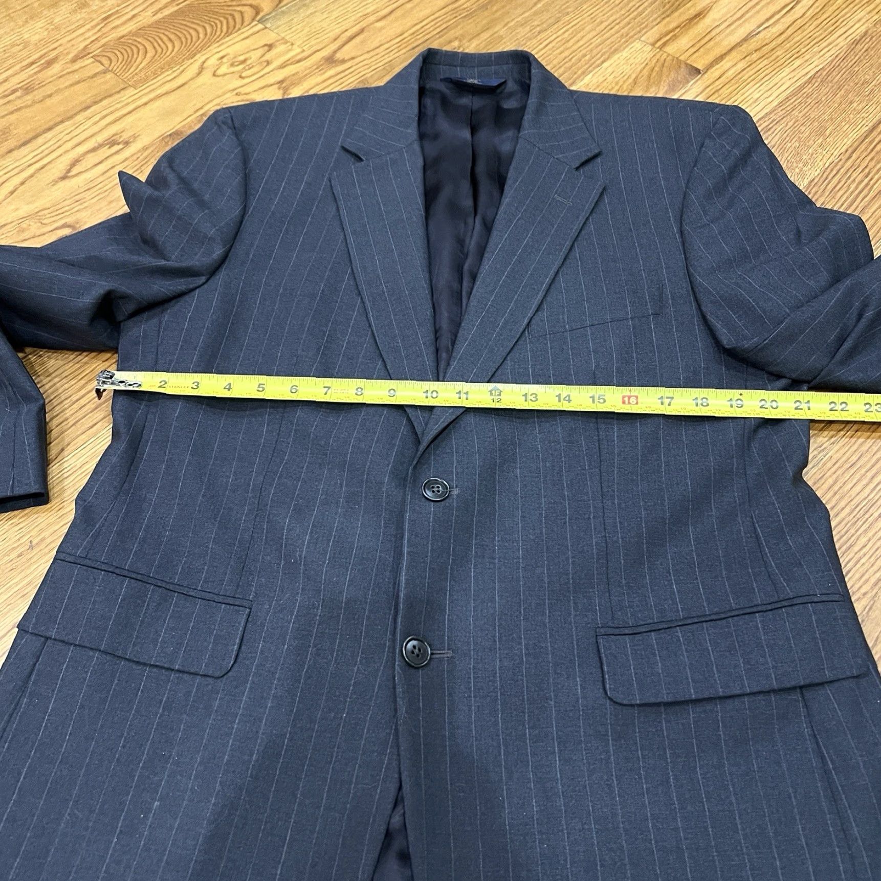 Brooks Brothers BROOKS BROTHERS 346 Stretch Blazer Jacket Gray 42R Mens Regular Fit Peak Lapel Size 42R - 4 Thumbnail
