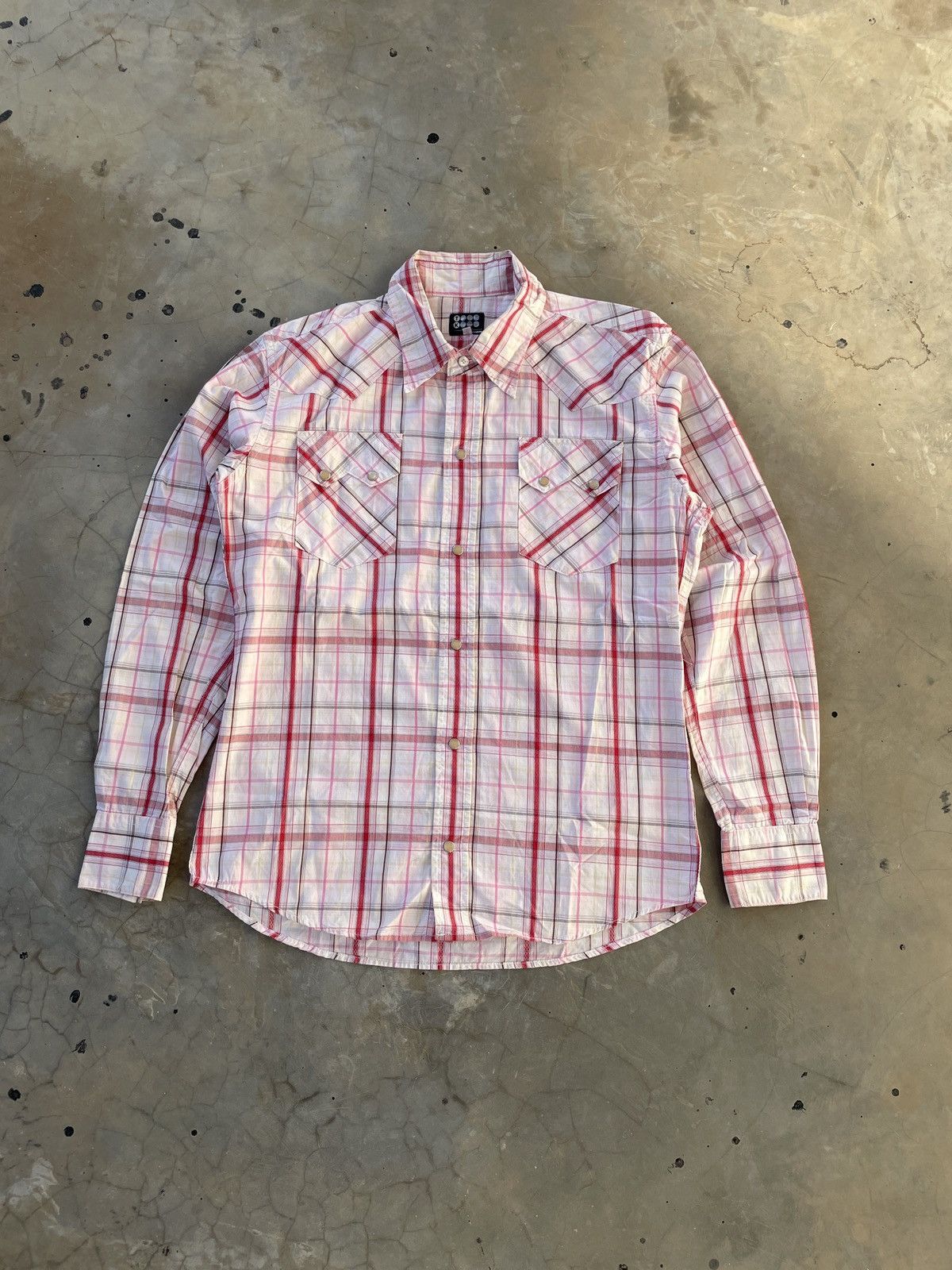 Takeo Kikuchi Takeo Kikuchi Long Sleeve Snap Shirt Plaid Pearl Size L / US 10 / IT 46 - 1 Thumbnail