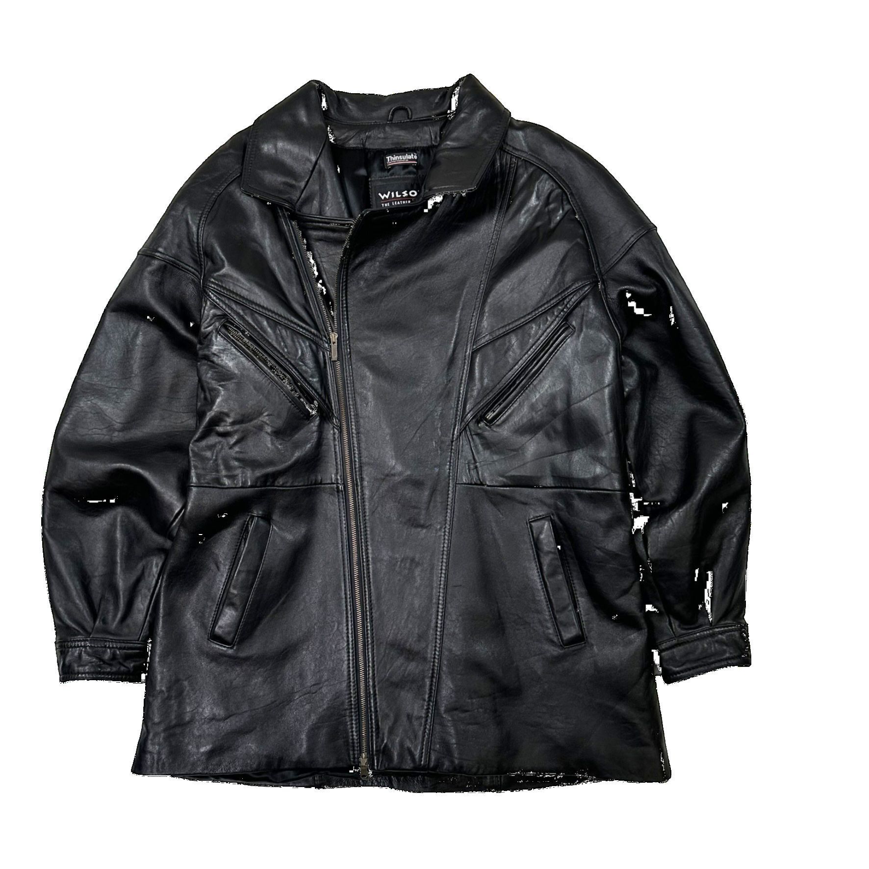 90s WILSONS LEATHER ブラックレザージャケット 90s WILSONS LEATHER レザー ジャケット 黒 M シンサレート着脱