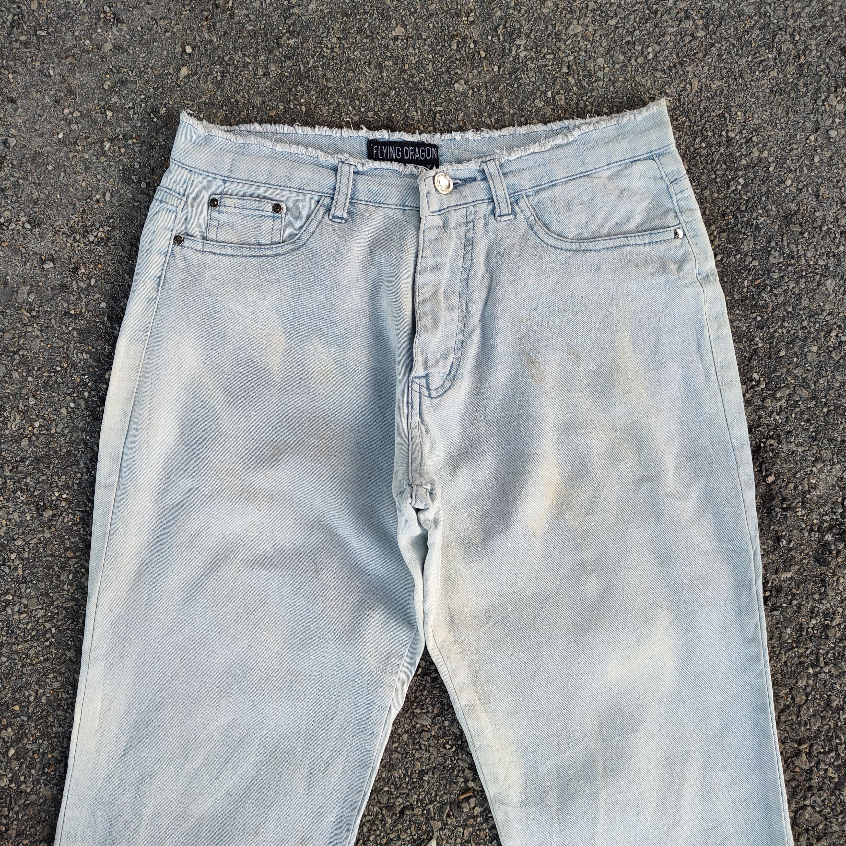Jean FLARE VINTAGE FLYING DRAGON FADED JEAN DENIM PANTS Size US 30 / EU 46 - 3 Thumbnail