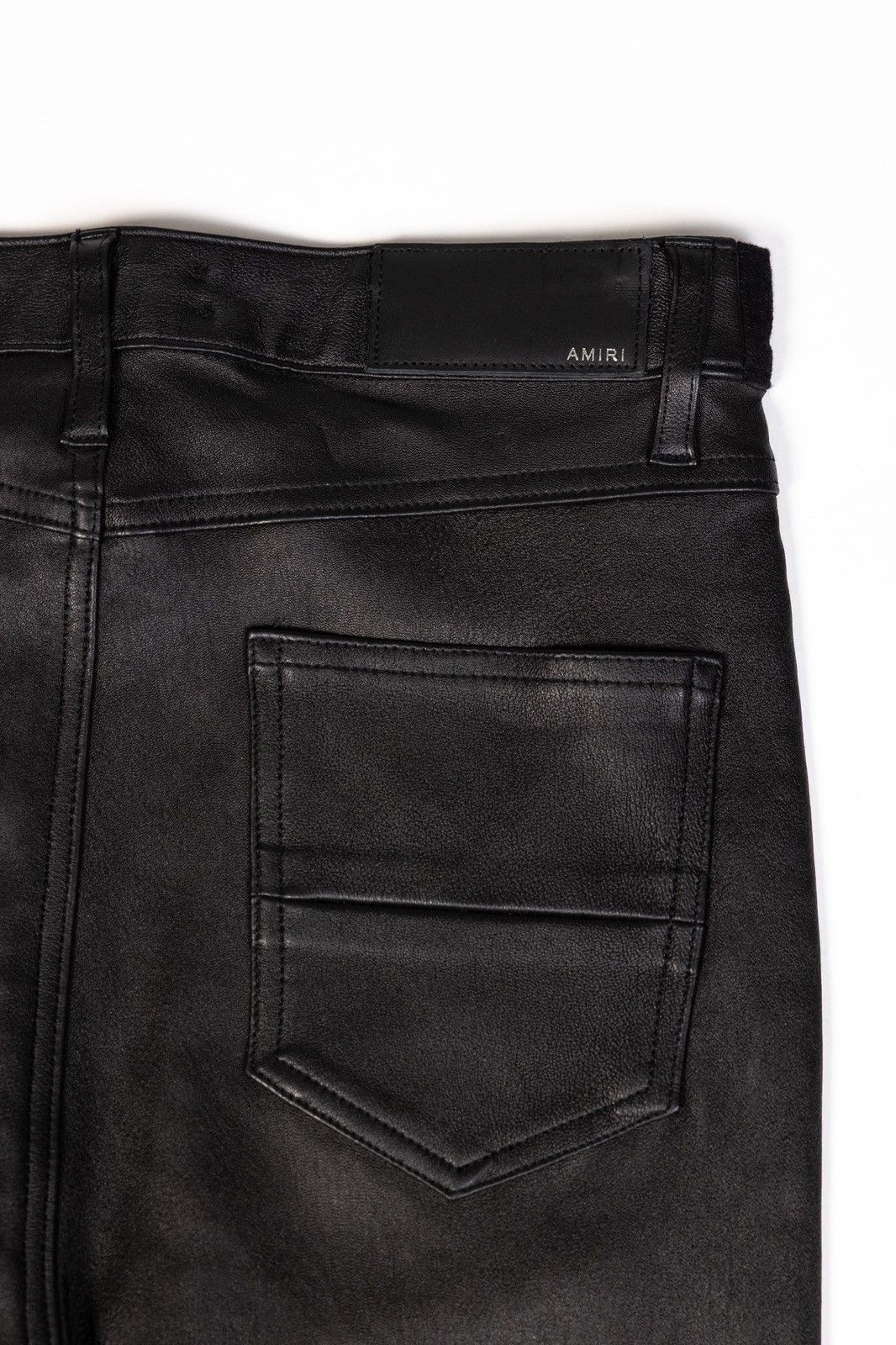 Amiri Amiri Leather & Denim Cropped Flare Pants Size US 26 / EU 42 - 4 Thumbnail