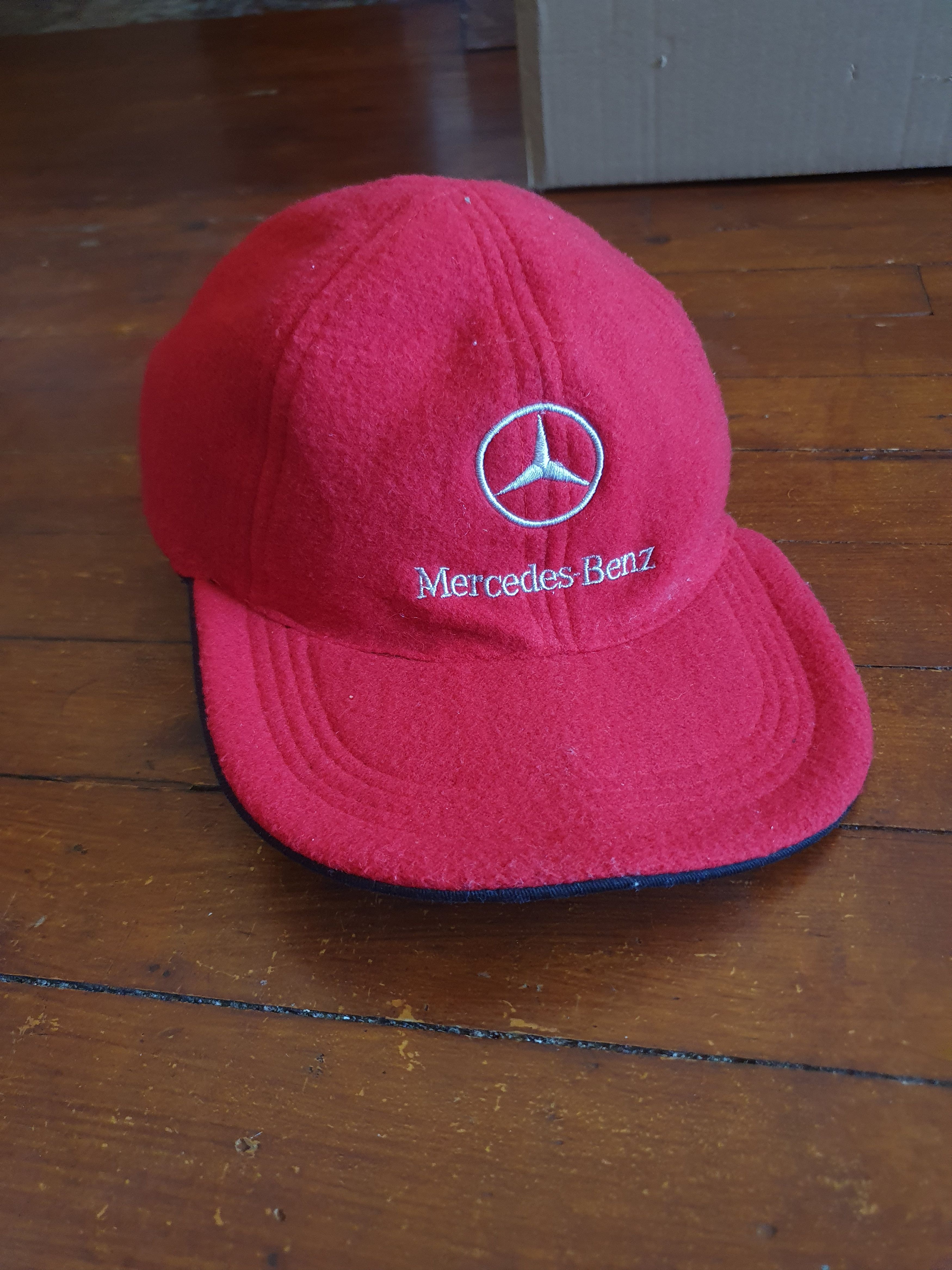 Mercedes-Benz × Vintage Mercedes Benz Vtg Reversible Racing Fleece Strapback Hat Cap Size ONE SIZE - 1 Thumbnail