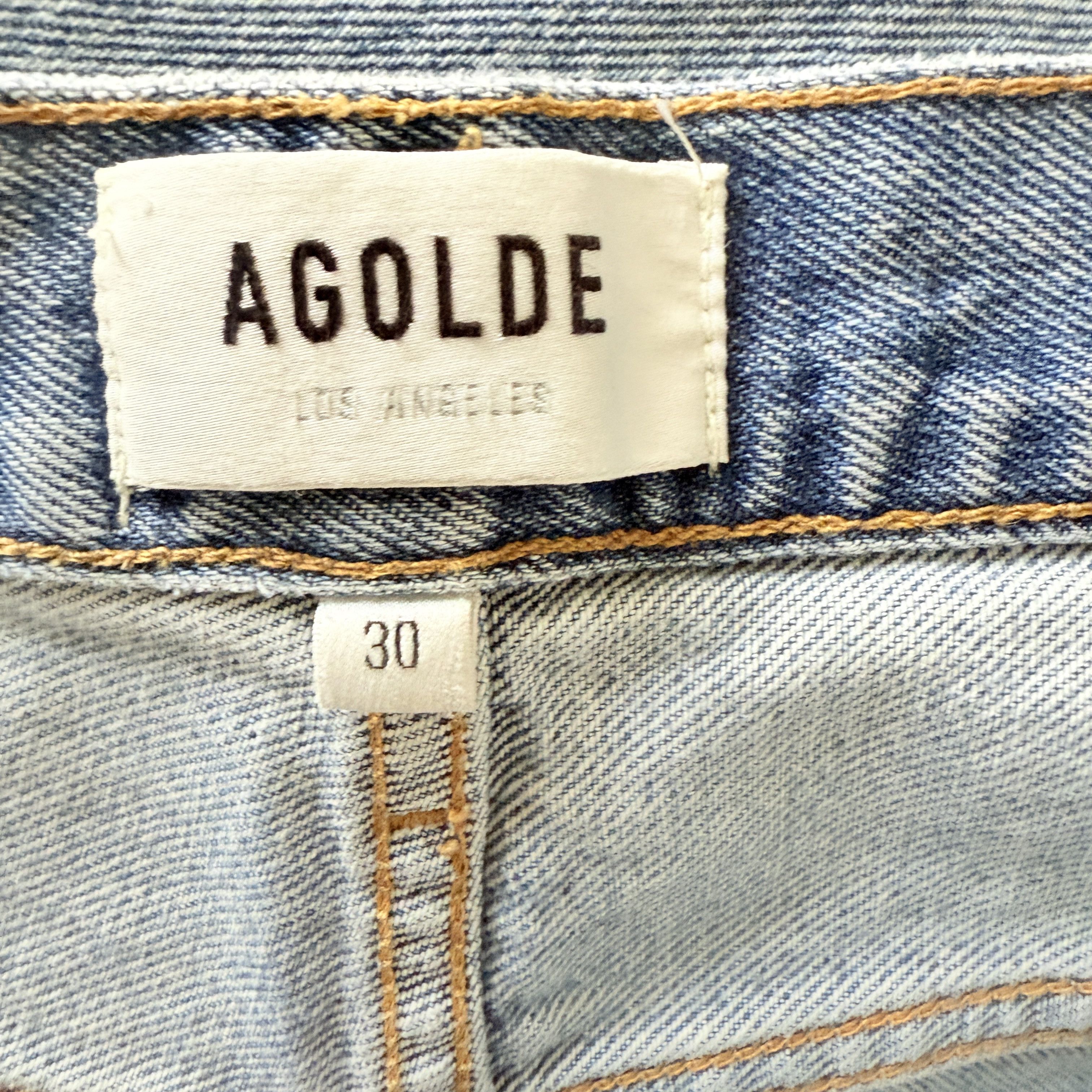 Agolde AGOLDE Riley High Rise Straight Crop Jean Distressed Cotton Size 32" / US 10 / IT 46 - 5 Thumbnail