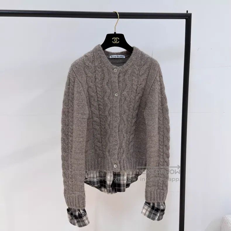 Acne Studios Acne Studios Twisted Cable Pattern Fake Two-Piece Sweater Size S / US 4 / IT 40 - 2 Thumbnail