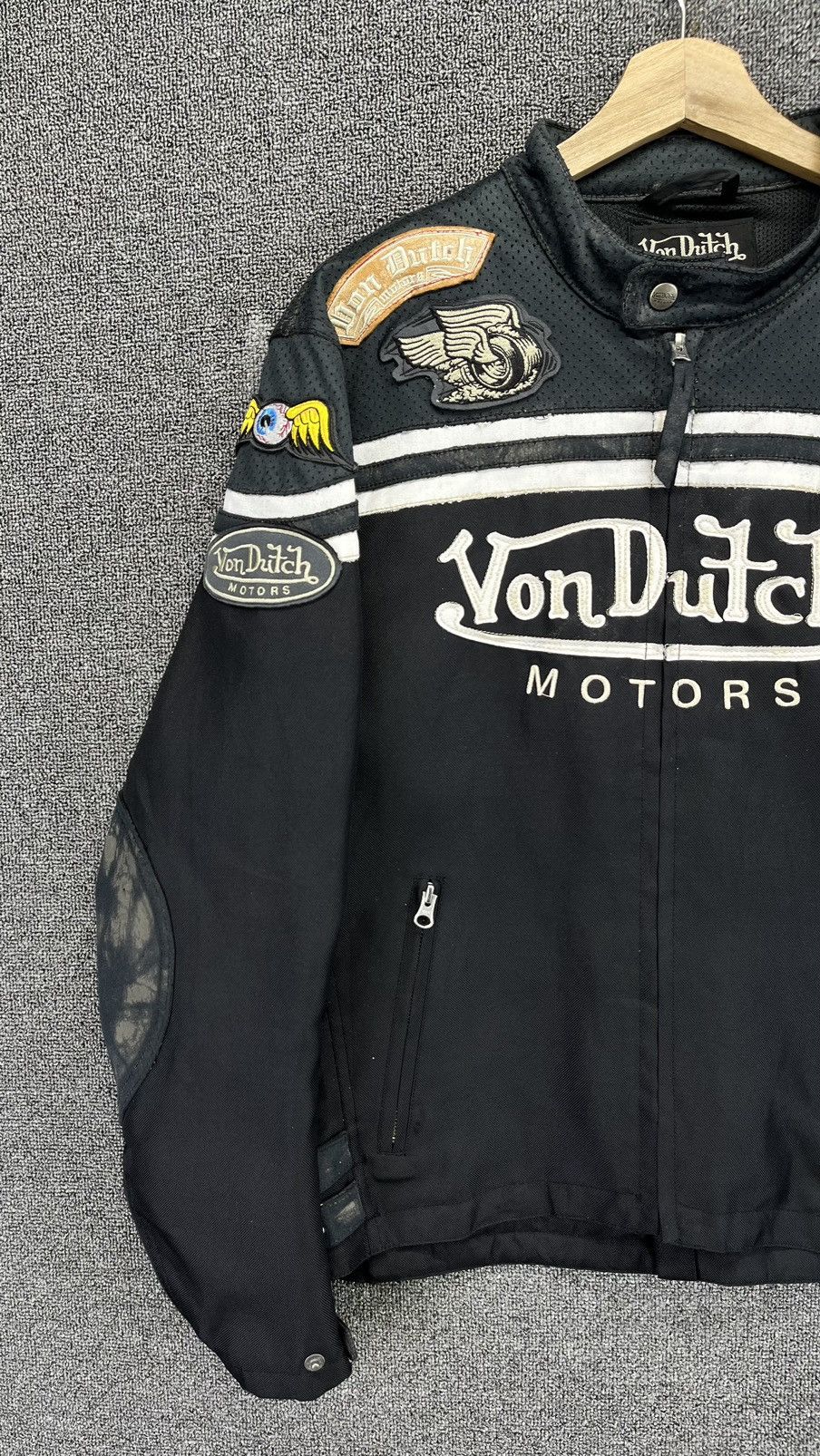 Von Dutch Vintage Von Dutch Trashed Rare Motor Racing Jacket Size US L / EU 52-54 / 3 - 3 Thumbnail