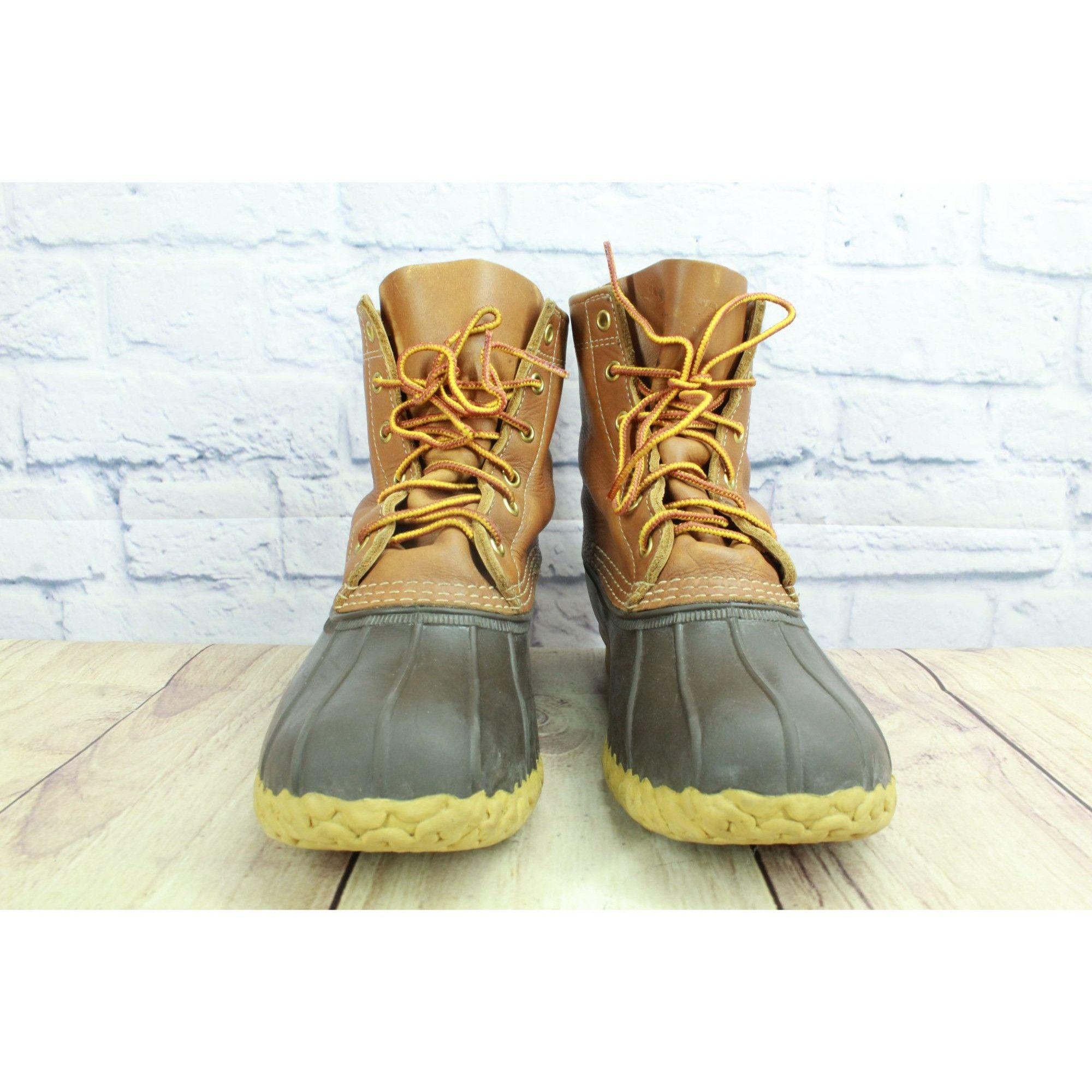 L.L. Bean LL Bean Women’s Brown Leather Lace-Up Duck Boots Size US 9 / IT 39 - 4 Thumbnail