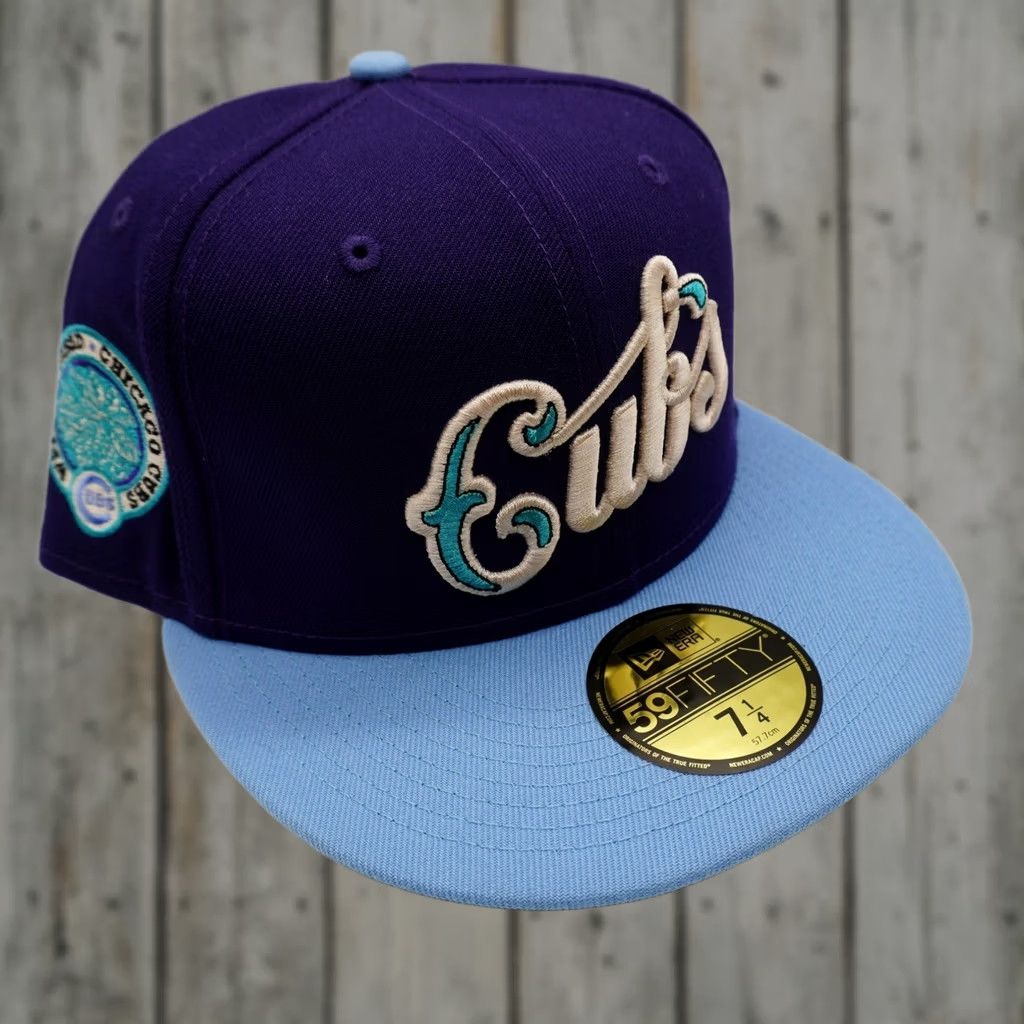 New Era New Era 59FIFTY Hat Mens 7 1/4 Purple Chicago Cubs Wrigley Field Patch Size ONE SIZE - 1 Thumbnail
