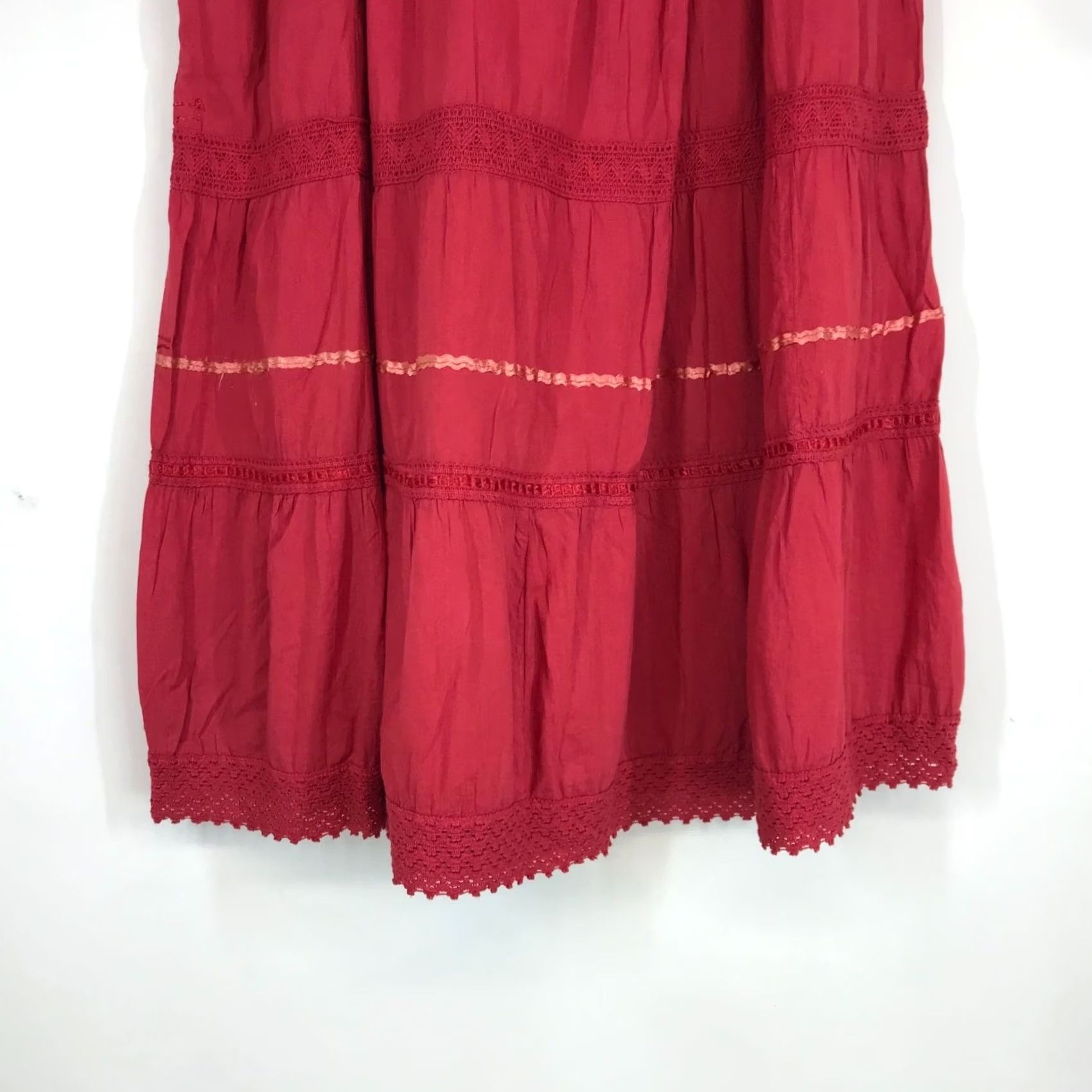 Vintage Sakkas Women's M Skirt Flare Fuchsia Elastic Waist Cotton Boho Long 32in Size 32" / US 10 / IT 46 - 6 Thumbnail
