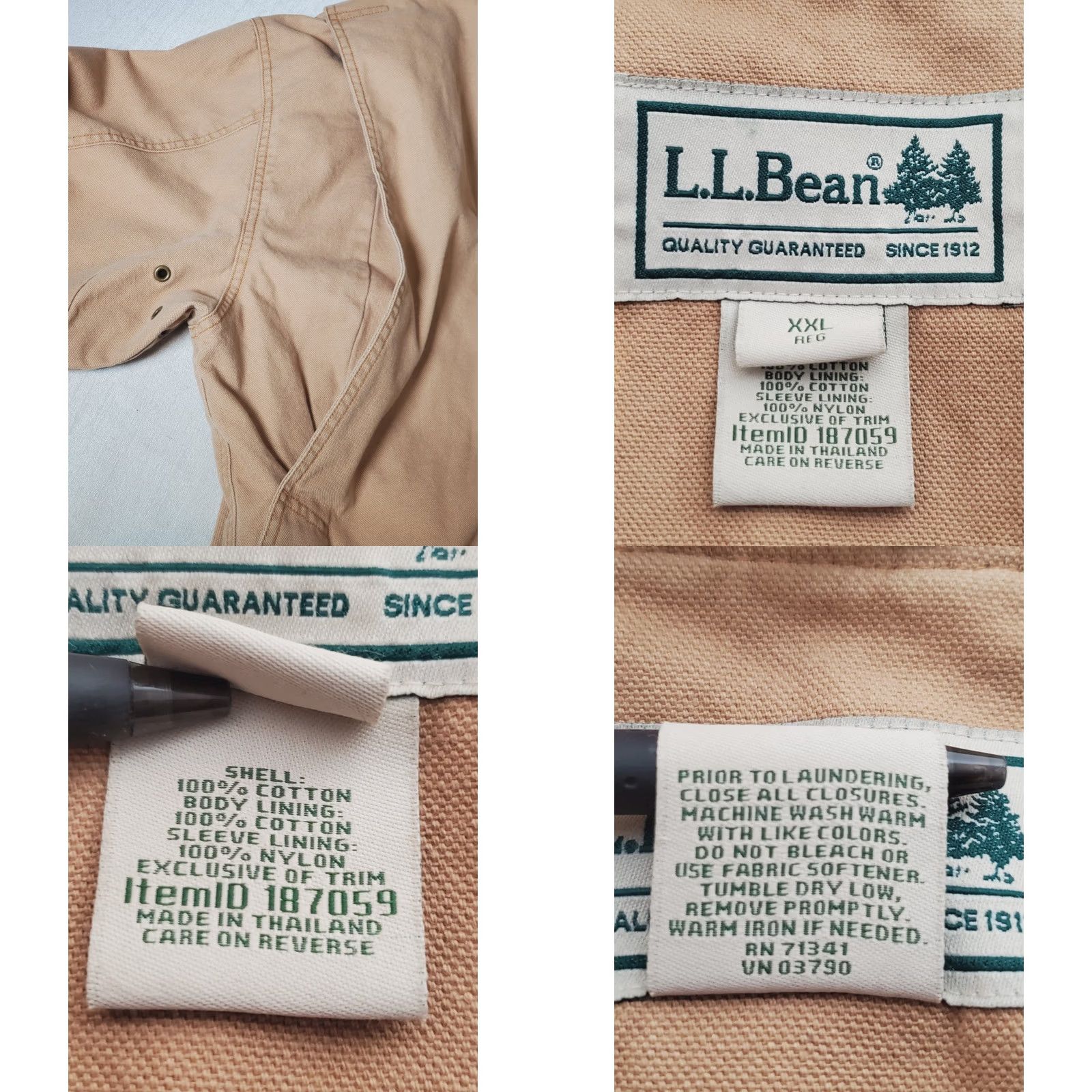 Vintage VINTAGE L.L.Bean Original Field Coat Saddle Canvas Cotton Flannel Lined Corduroy Collar Men 2XL Jacket Size US XXL / EU 58 / 5 - 8 Thumbnail