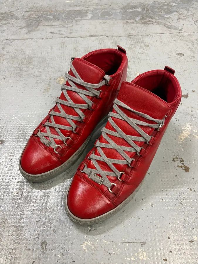 Balenciaga Balenciaga Arena Red & Grey High Top Sneakers Size US 10.5 / EU 43-44 - 3 Thumbnail