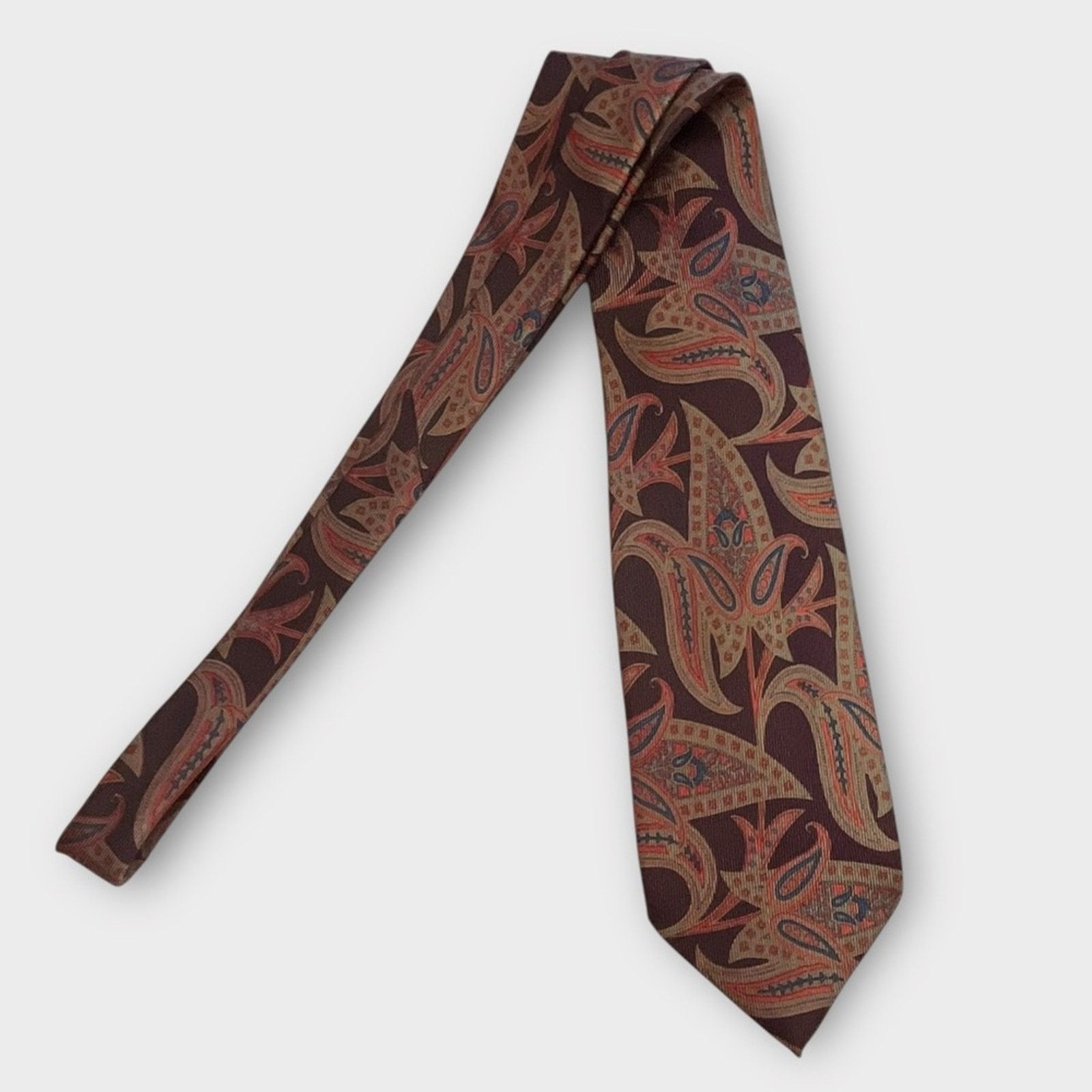 Luciano Barbera LUCIANO BARBERA dark purple fall tones paisley silk tie Size ONE SIZE - 3 Thumbnail