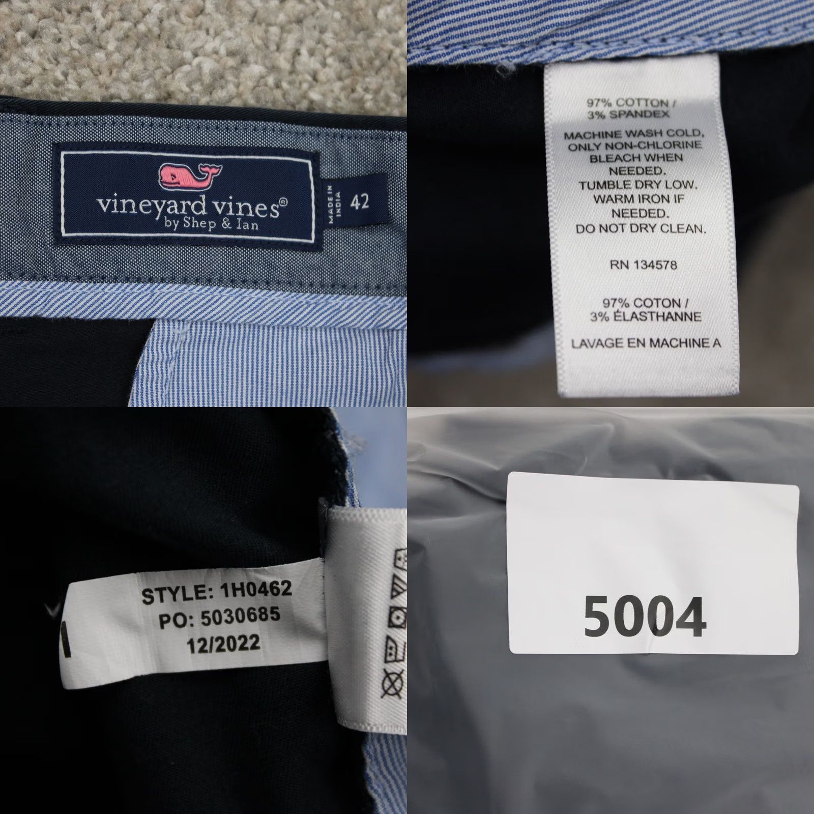 Vineyard Vines Vineyard Vines Breaker Shorts Mens 42 Blue Chino Stretch Flat Front 9" Inseam, Regular Fit, Casual Beach Theme Size US 42 / EU 58 - 9 Thumbnail