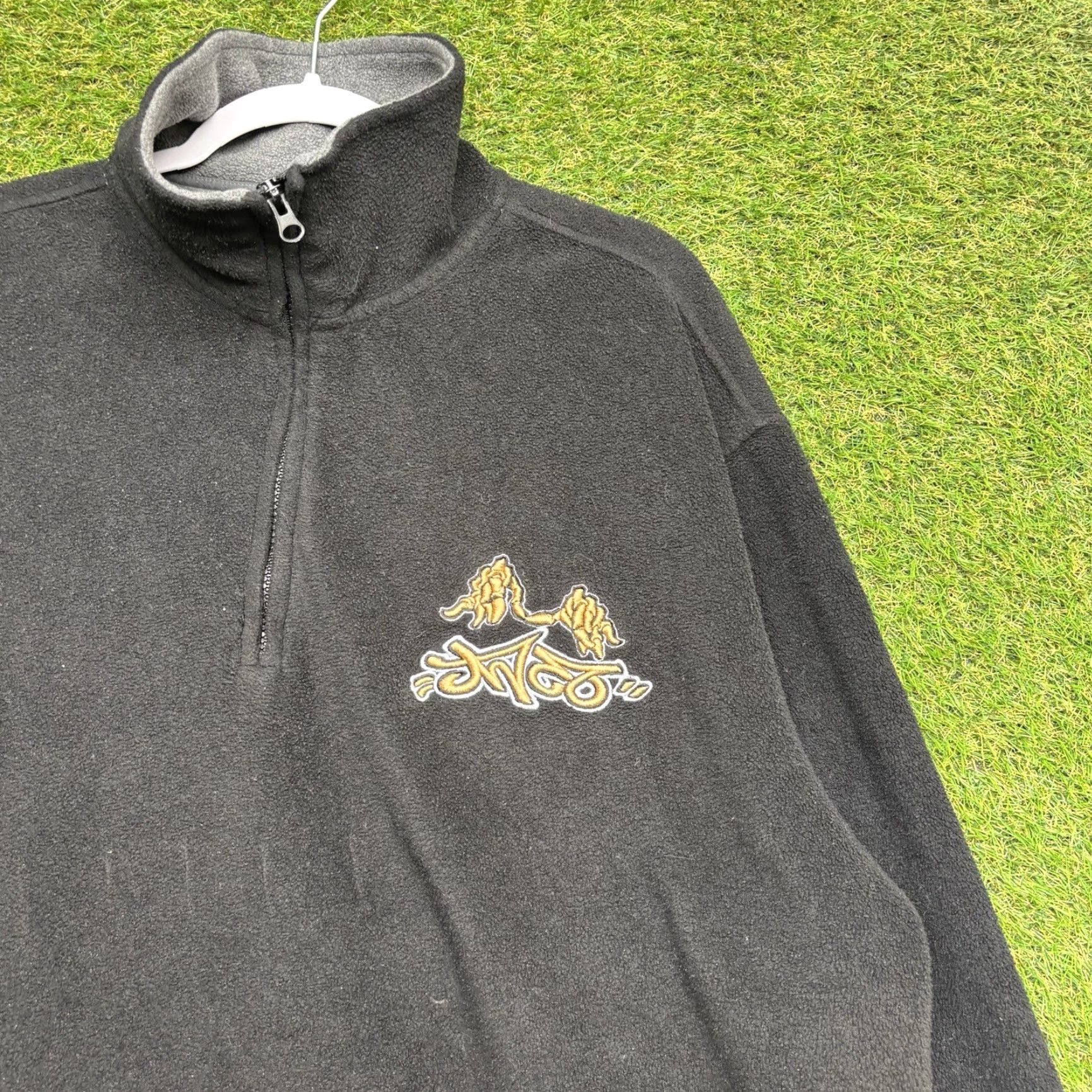 JNCO VINTAGE JNCO Jeans Jacket Mens 2XL Grunge Skull Y2K Fleece Pullover 1/4 Zip Up Size US XXL / EU 58 / 5 - 3 Thumbnail