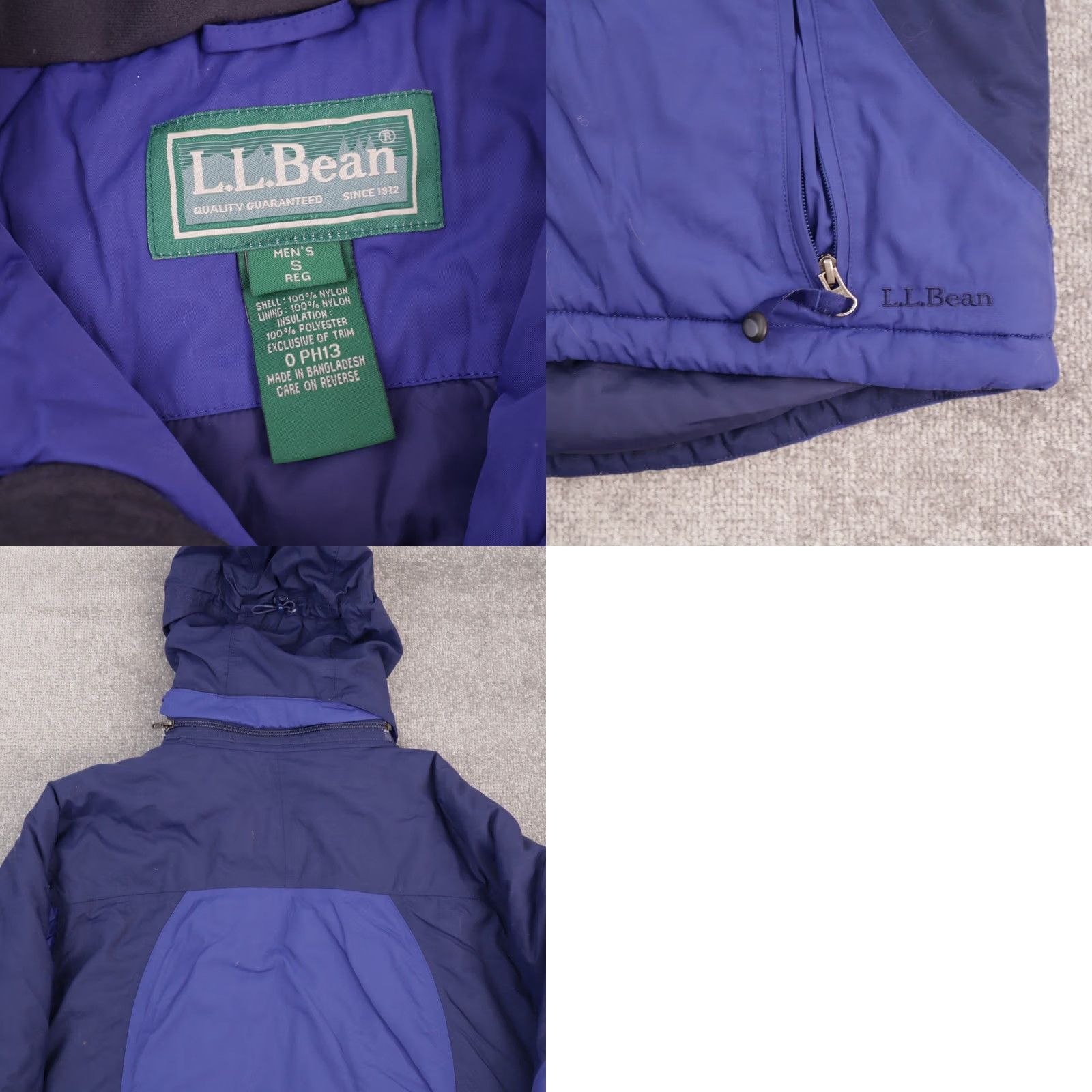 Vintage L.L. Bean Hooded Jacket Small Blue Solid Long Sleeve Zip Button Size US S / EU 44-46 / 1 - 8 Thumbnail
