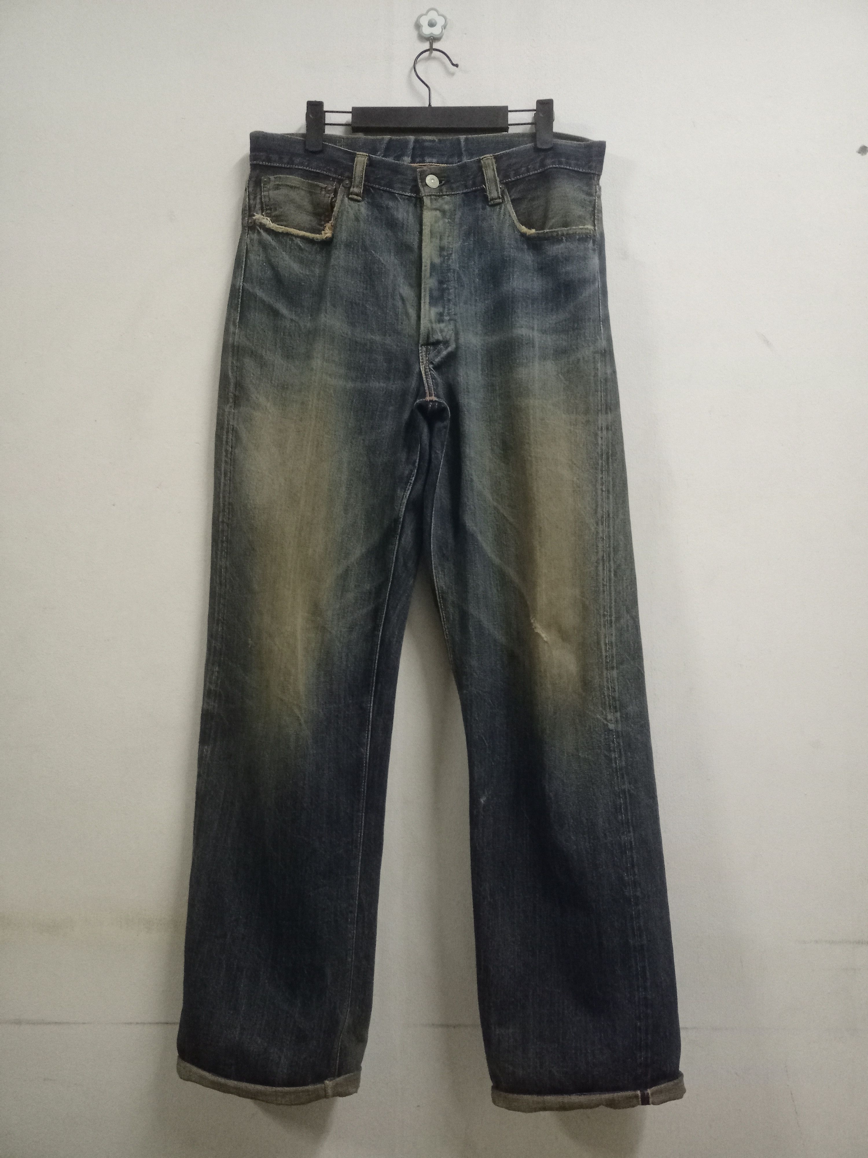 Sugar Cane Vintage Japanese Selvedge Denim Distressed Jeans 14 oz 33x33 ...