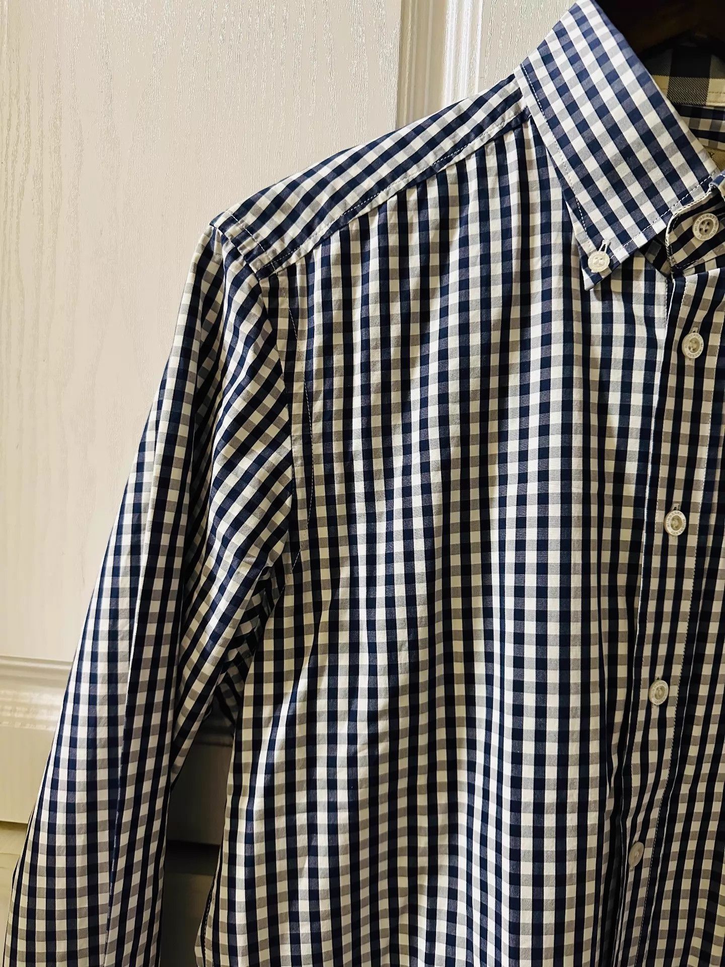 Burberry BURBERRY Horseferry Embroidered B&W Check Collar Shirt M Size US M / EU 48-50 / 2 - 4 Thumbnail