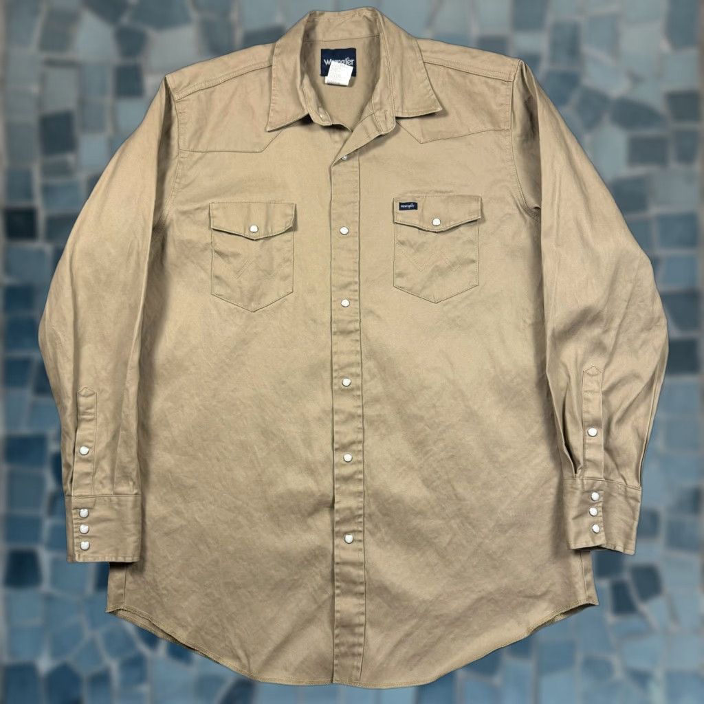 Wrangler VINTAGE Wrangler Canvas Shirt Men's XLT Pearl Snap Western Utility Workwear Shirt Size US XL / EU 56 / 4 - 1 Thumbnail