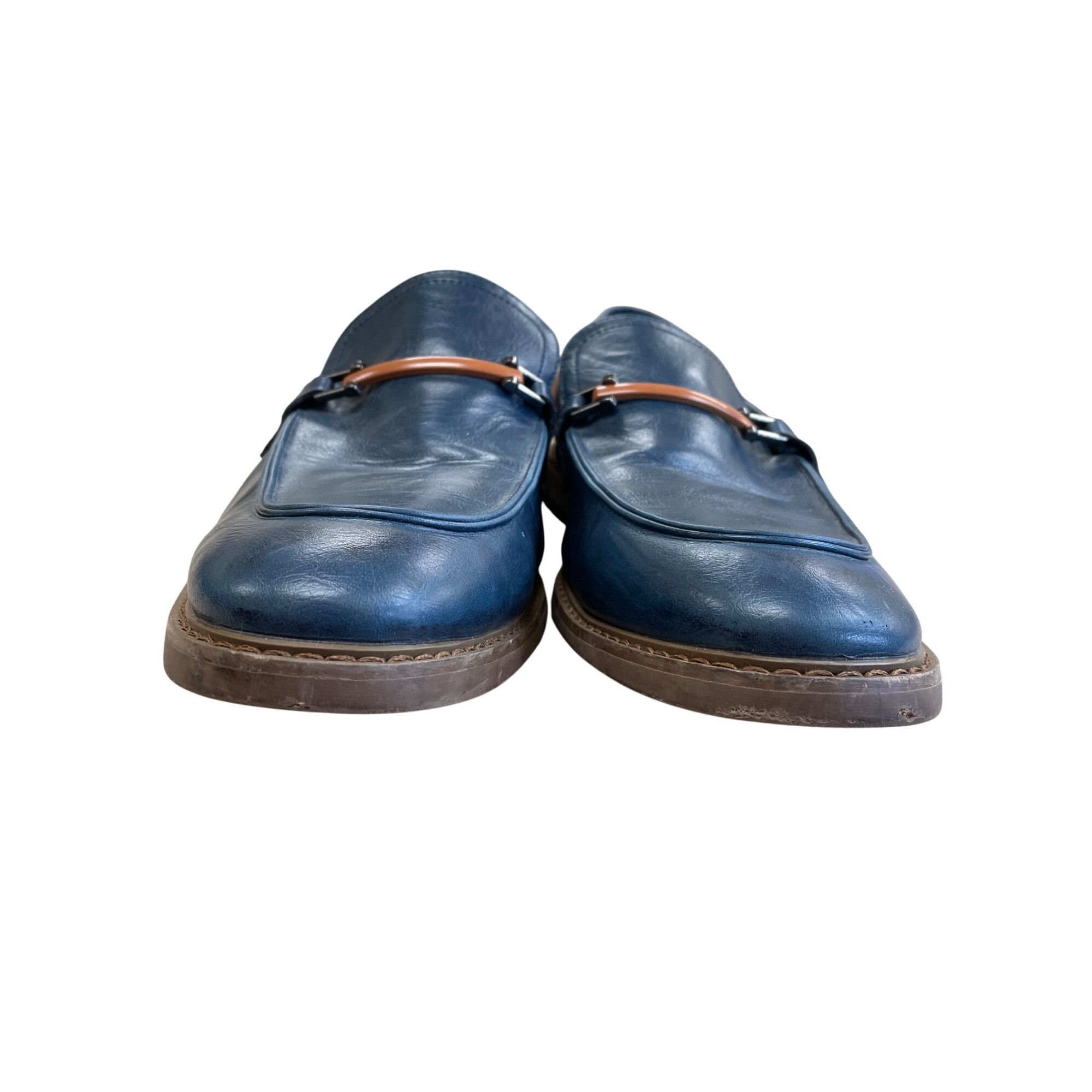 Other Todd Welsch Mens Blue Slip-On Faux Leather Loafers Size 12D Size US 12 / EU 45 - 5 Thumbnail