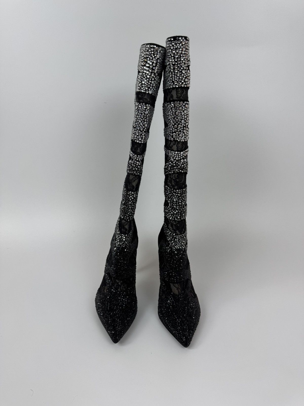 Le Silla LE SILLA Limited Edition HIGH Crystal Lace Black BOOTS 40 Size US 10 / IT 40 - 3 Thumbnail