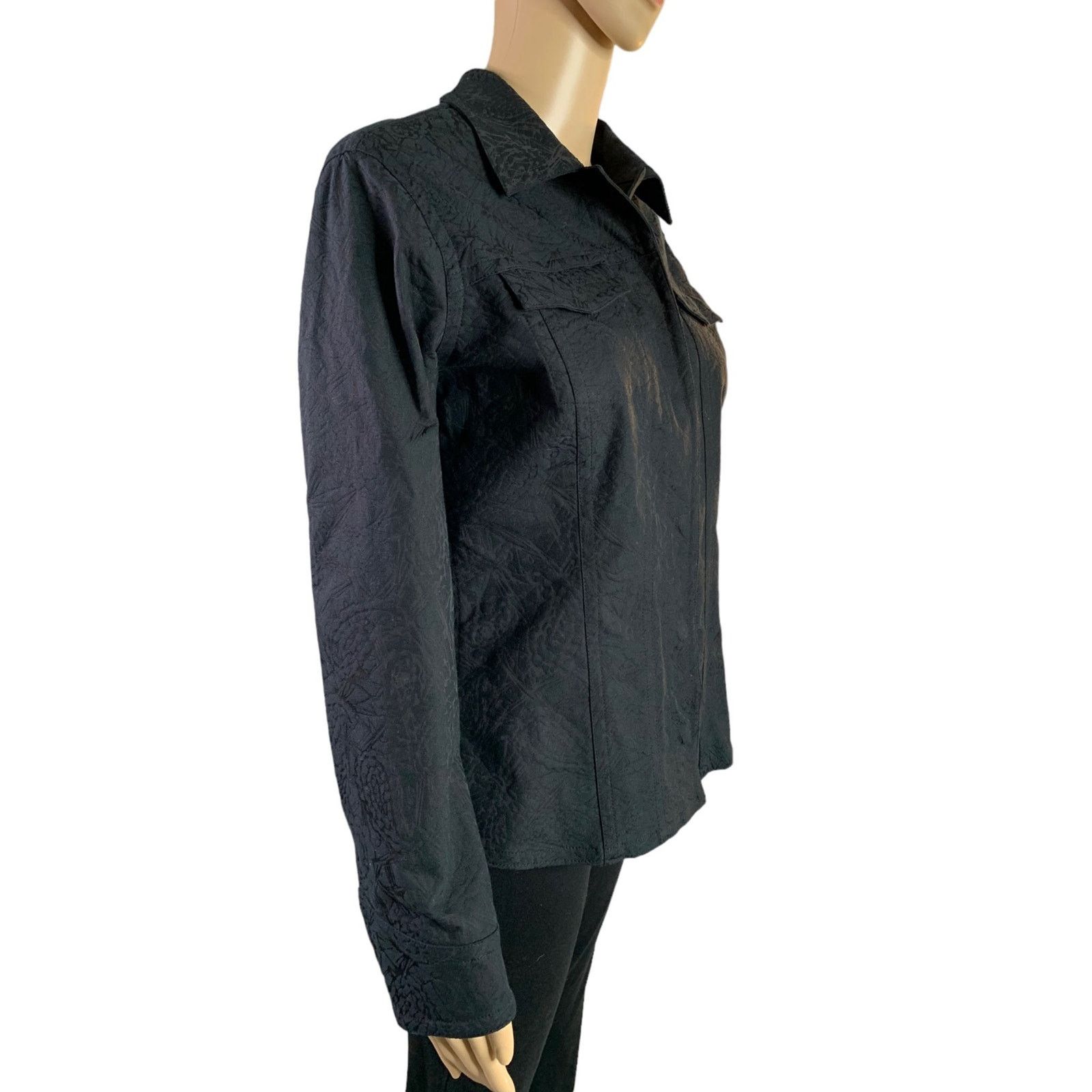 Chicos Chico's Women's Size 0 US 4 Mid-Length Jacket Black Size S / US 4 / IT 40 - 5 Thumbnail