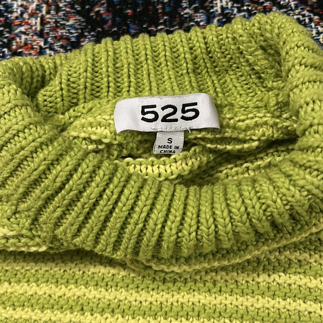 525 America 525 Lime Green Yellow Stripe Knit Sweater Top Size S / US 4 / IT 40 - 4 Thumbnail