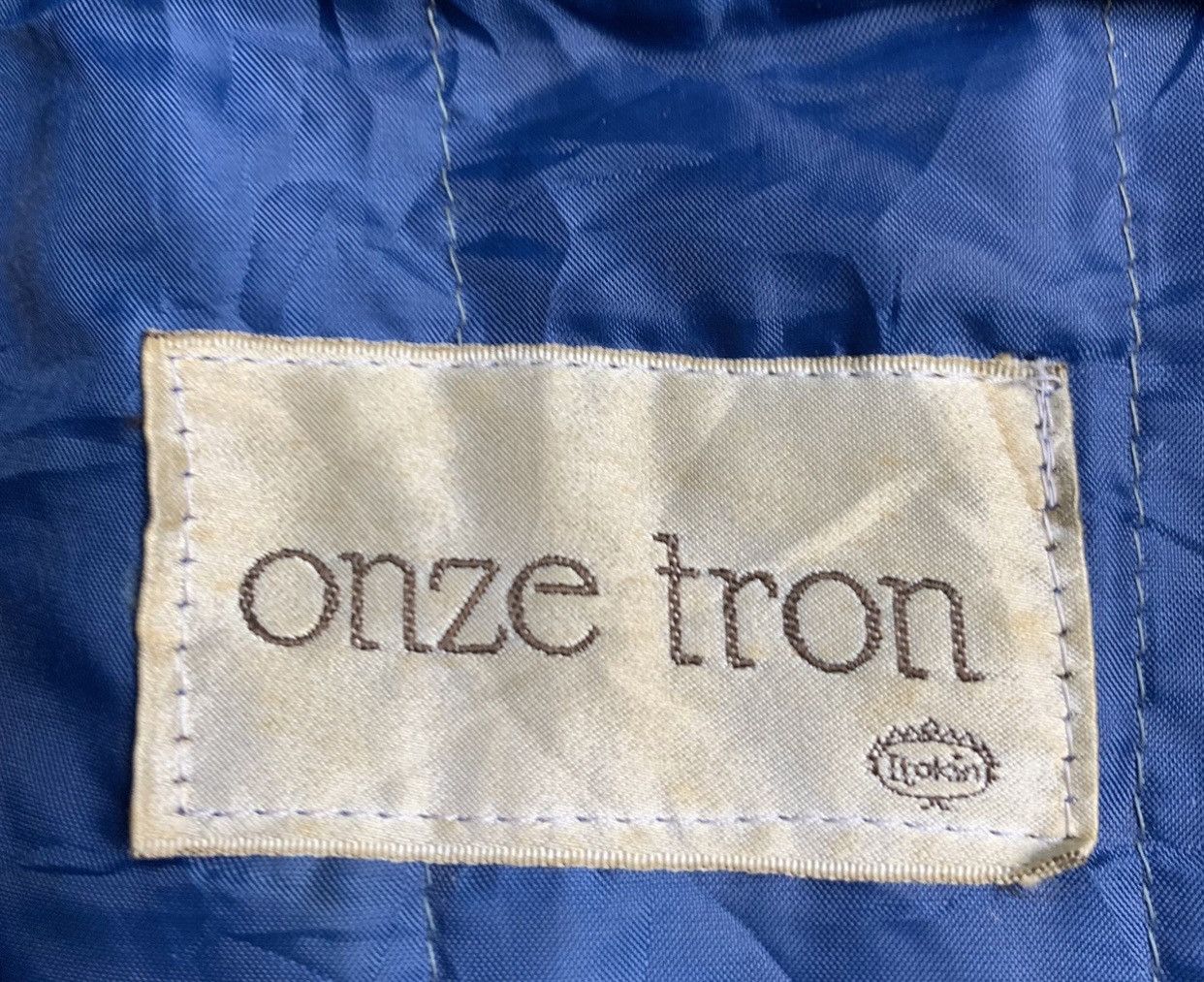 Japanese Brand × Vintage Vintage Onze Tron Hair Half Leather Varsity Jacket Size L Size US L / EU 52-54 / 3 - 7 Thumbnail