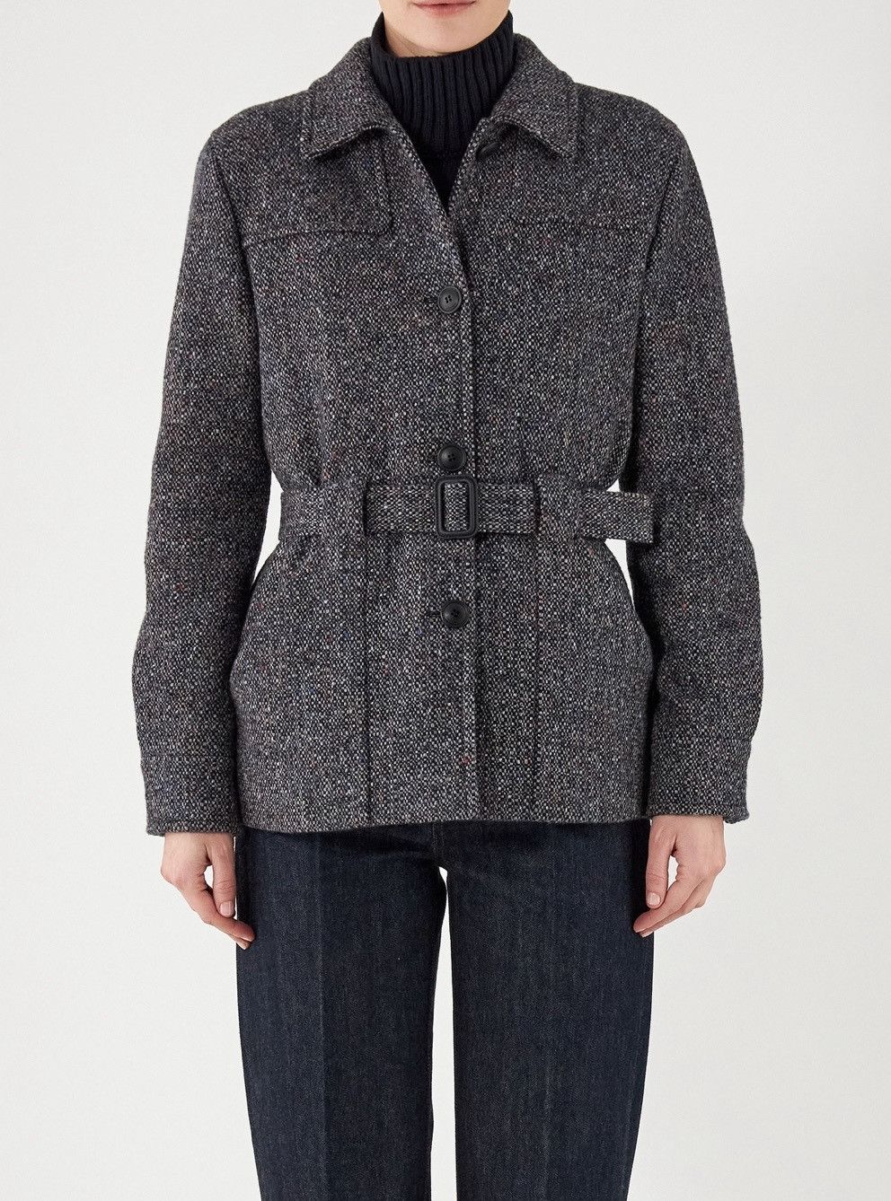 Loro Piana o1srvl11e0824 Raven Light Cashmere Jacket in Black/White Size XXL / US 16-18 / IT 52-54 - 2 Thumbnail