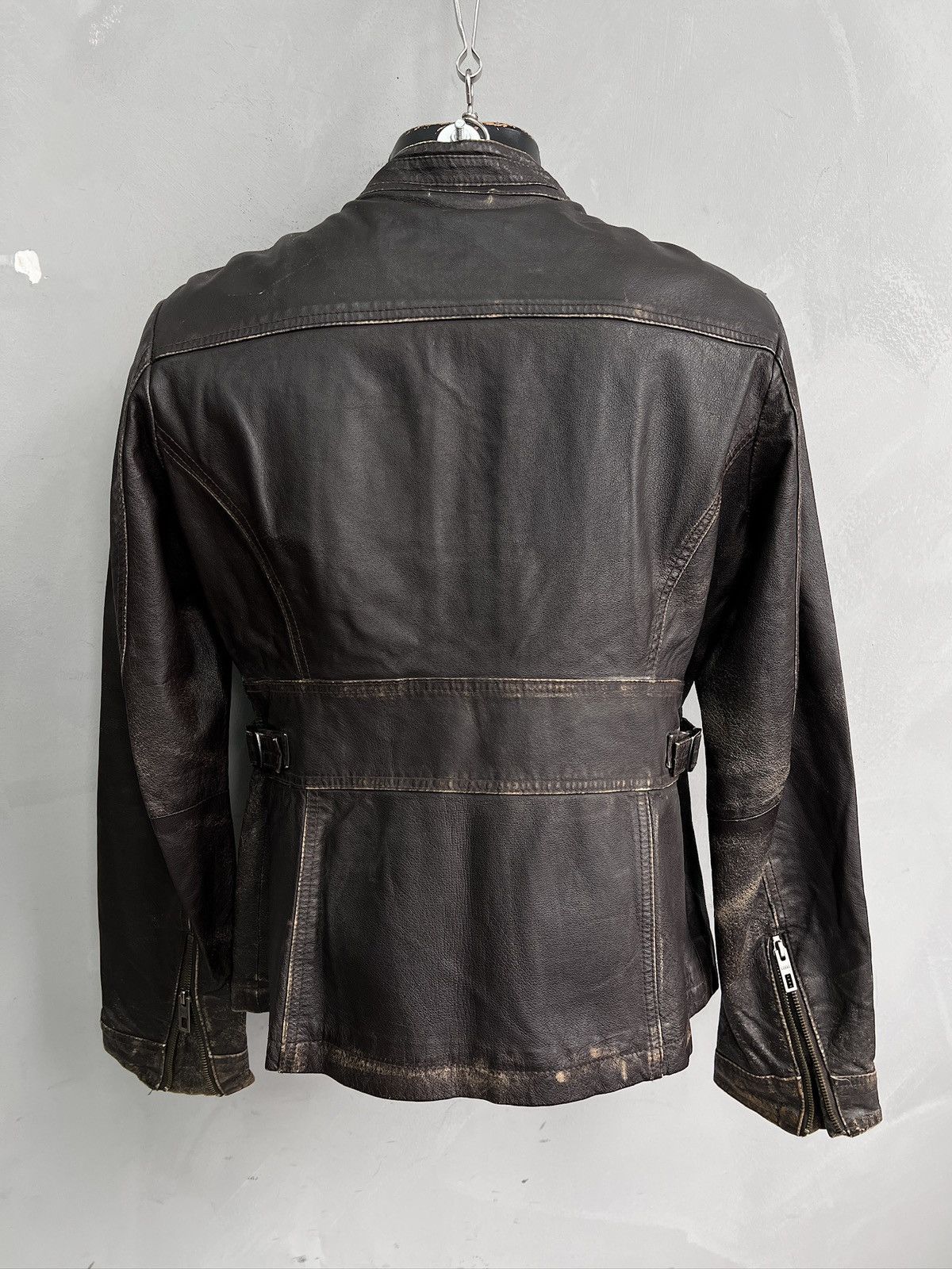 14th Addiction 14th addiction style leather distressed racing zipper jacket Size US M / EU 48-50 / 2 - 6 Thumbnail