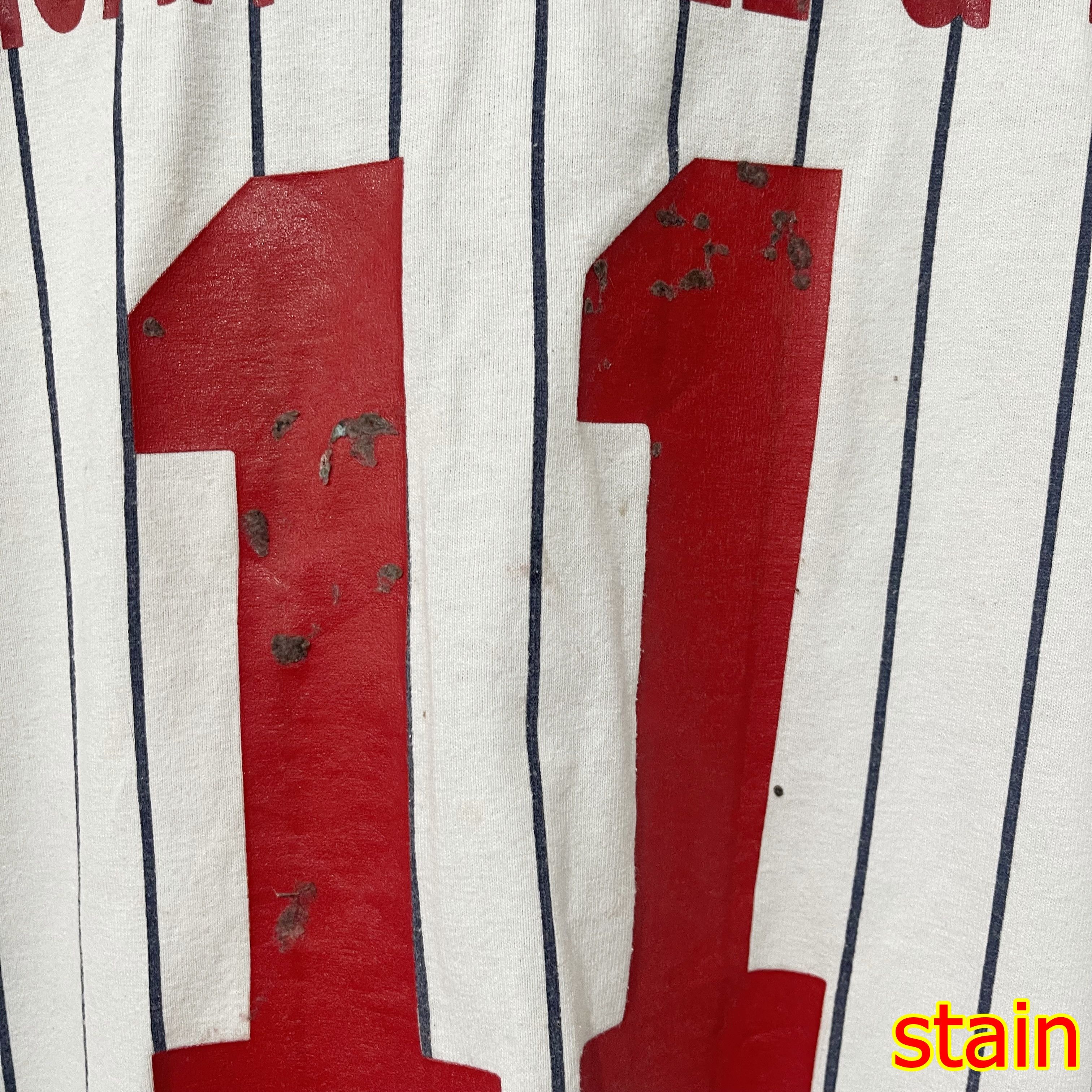 MLB Vintage Minnesota Twins Pinstripe V-Neck T-Shirt Size US L / EU 52-54 / 3 - 12 Thumbnail