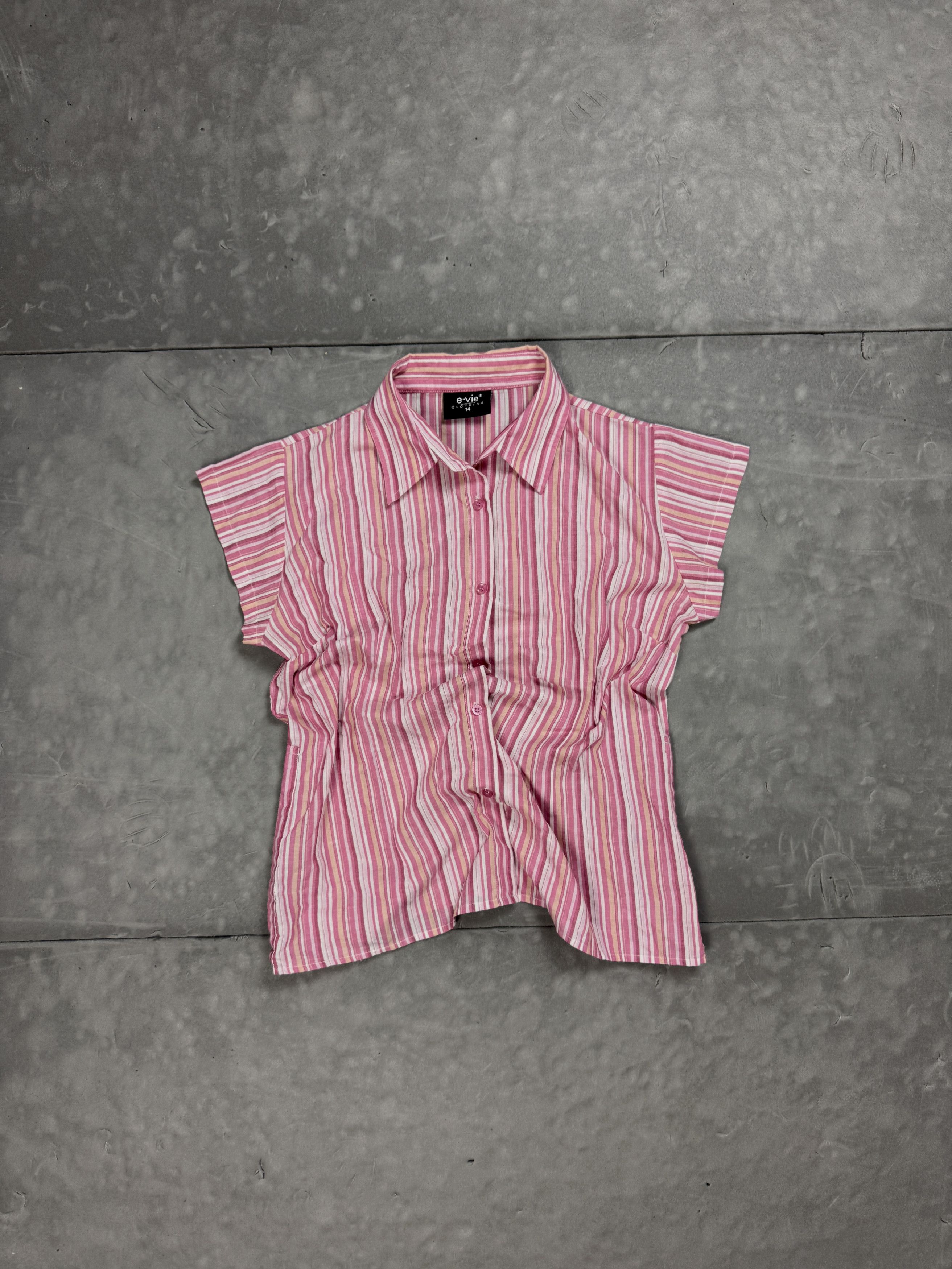Vintage Vintage y2k striped pink shirt formal coquette retro Size S / US 4 / IT 40 - 1 Thumbnail