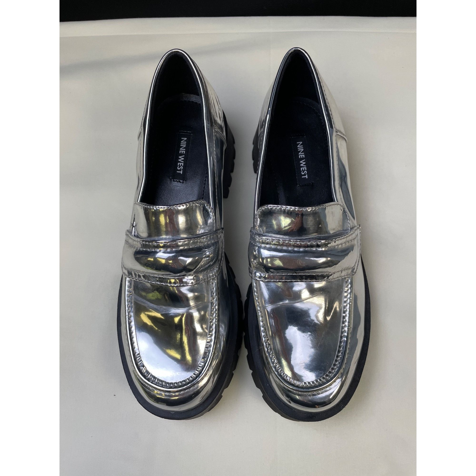Nine West Nine West Women's Silver Chunky Heel Shoes/Loafers Size 7.5 Size US 7.5 / IT 37.5 - 2 Thumbnail