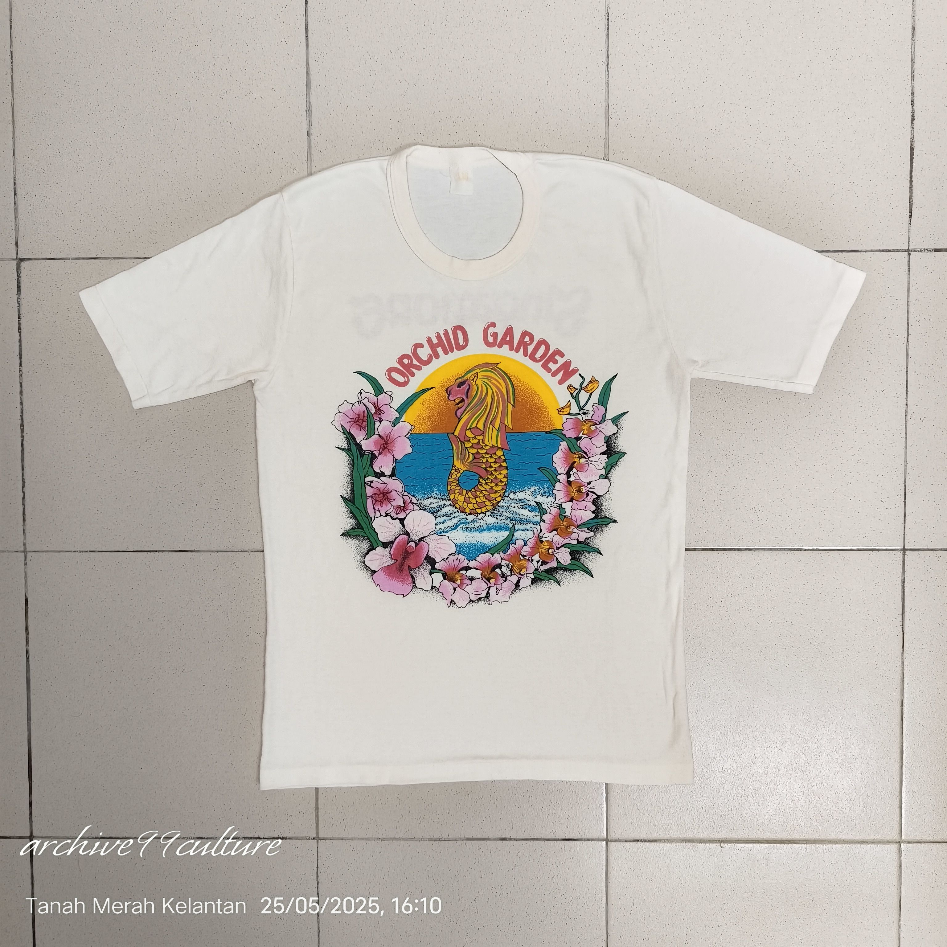 Vintage 80's ORCHID GARDEN SINGAPORE single stitch 50/50 Tourism's Size US S / EU 44-46 / 1 - 1 Thumbnail