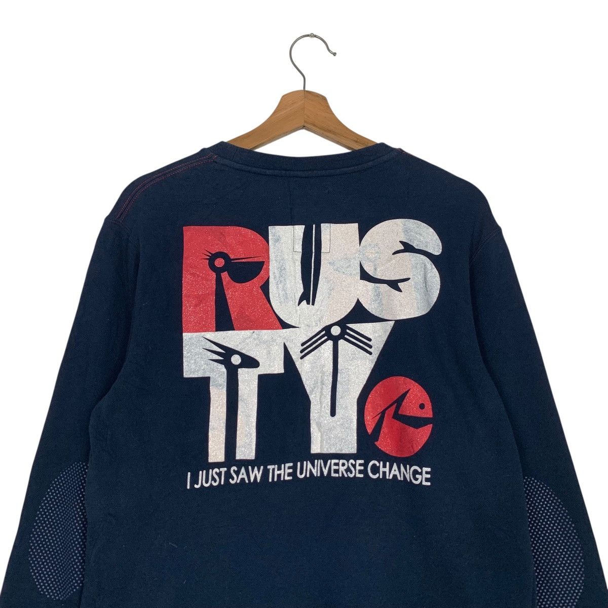 Rusty RUSTY Big Logo Surfing Crewneck Sweatshirt #3538-C162 Size US M / EU 48-50 / 2 - 2 Thumbnail