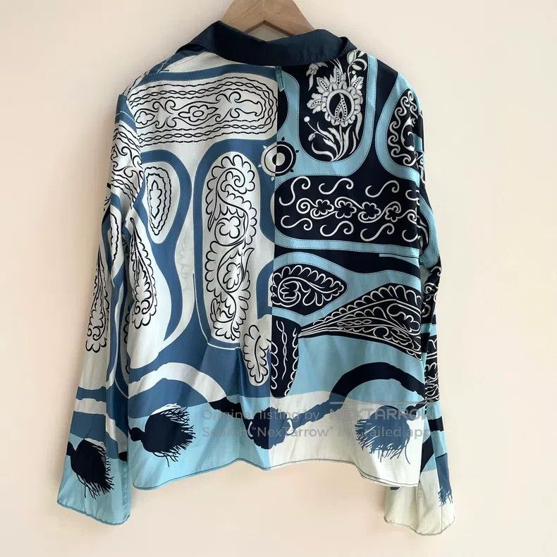 Hermes Hermes Mulberry Silk Blue Shirt Size XXS / US 00 / IT 34 - 2 Thumbnail