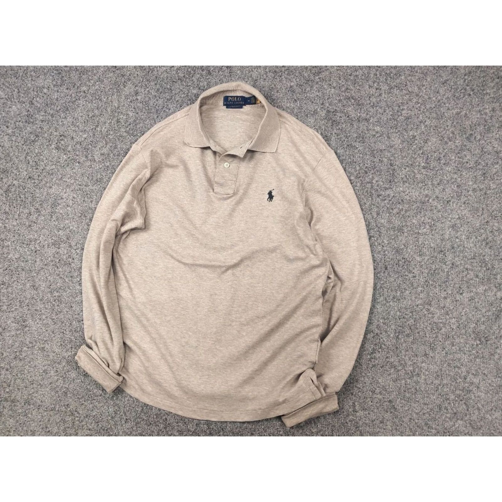 Polo Ralph Lauren Polo Ralph Lauren Custom Slim Fit Beige Polo Long sleeve Shirt Vintage Style Shirt Size US M / EU 48-50 / 2 - 4 Thumbnail