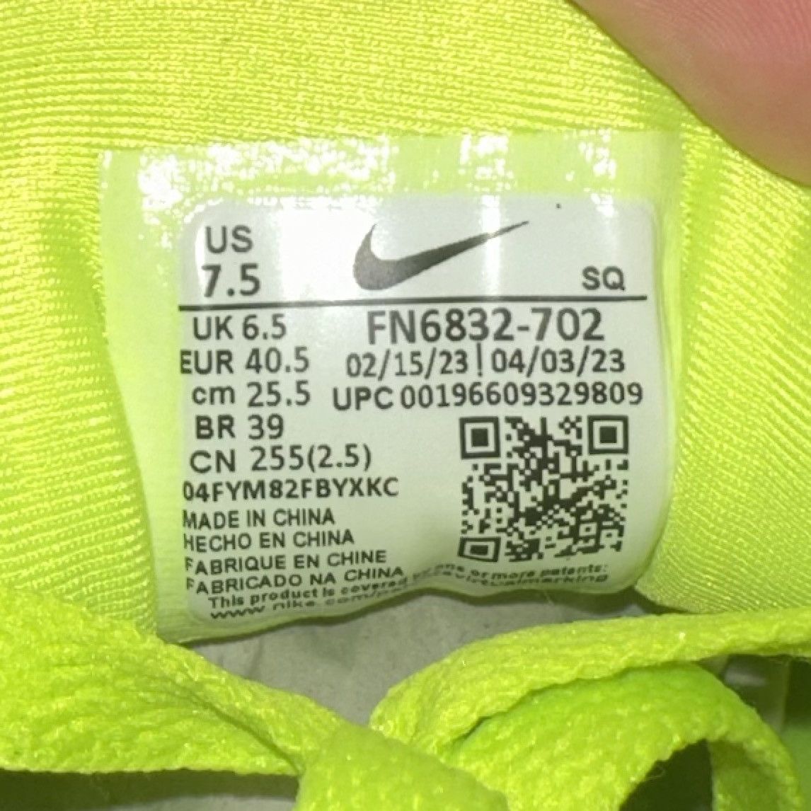 Nike Size 7.5 - Nike Air Max 1 PRM Topography Volt FN6832-702 Size US 7.5 / EU 40-41 - 6 Thumbnail