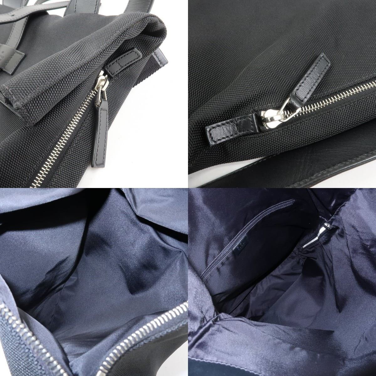 Gucci Gucci Web Canvas & Leather Backpack Black Size ONE SIZE - 7 Thumbnail