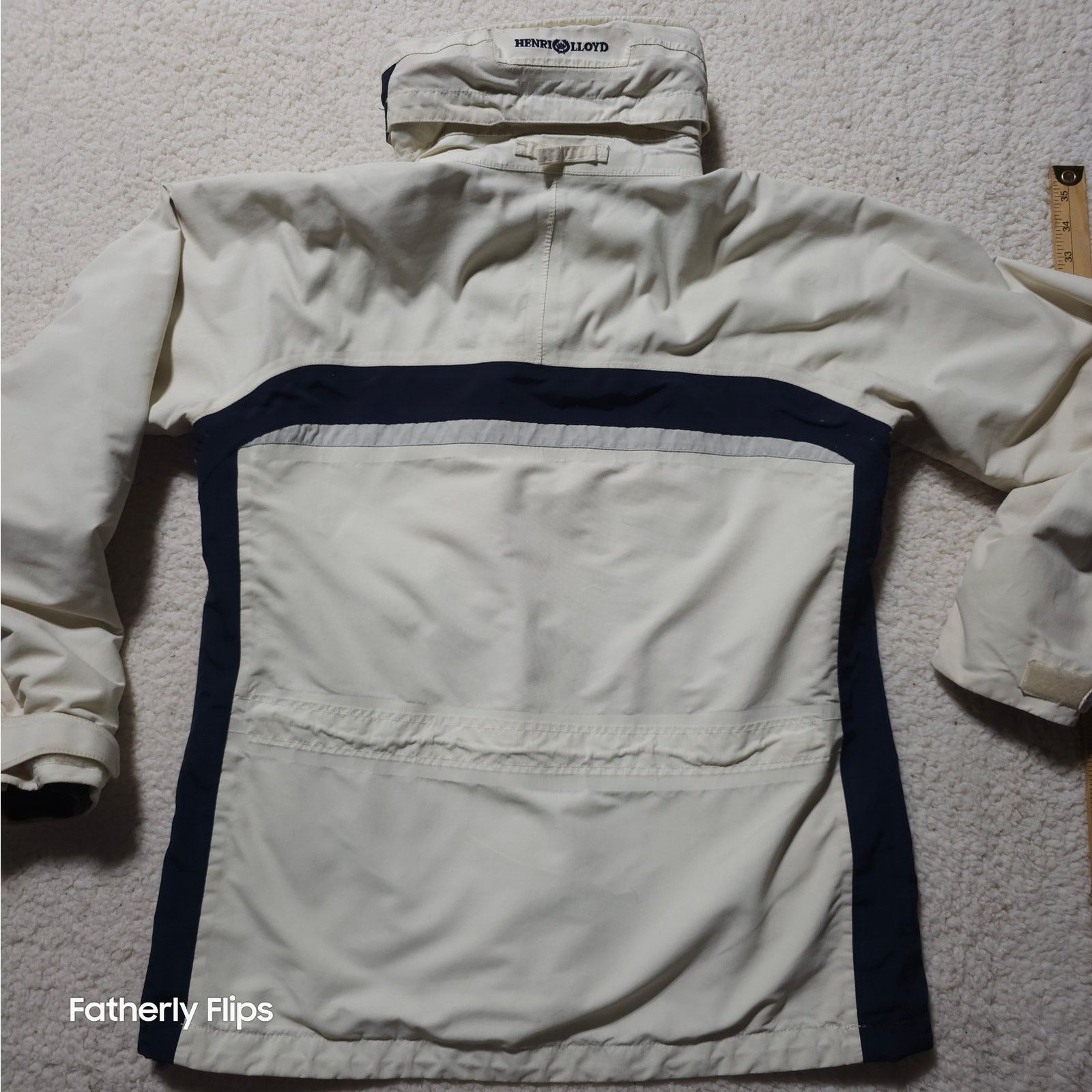 Henri Lloyd Henri Lloyd Sailing Jacket Men's M Cream Navy Hooded Coat Size M / US 6-8 / IT 42-44 - 21 Thumbnail